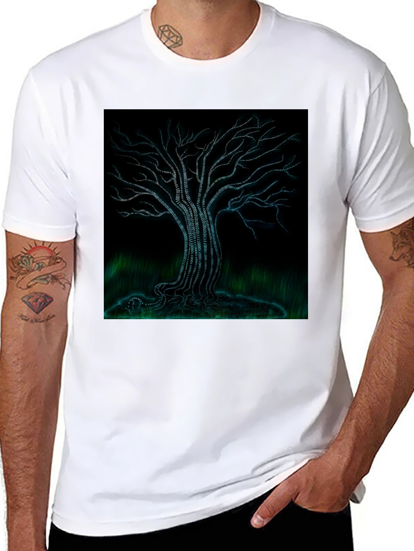 Binary Tree Graphic Tee - Black