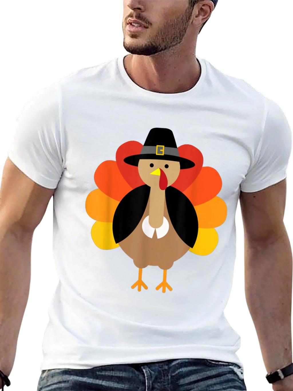 Thanksgiving Turkey Pilgrim Hat Graphic Tee