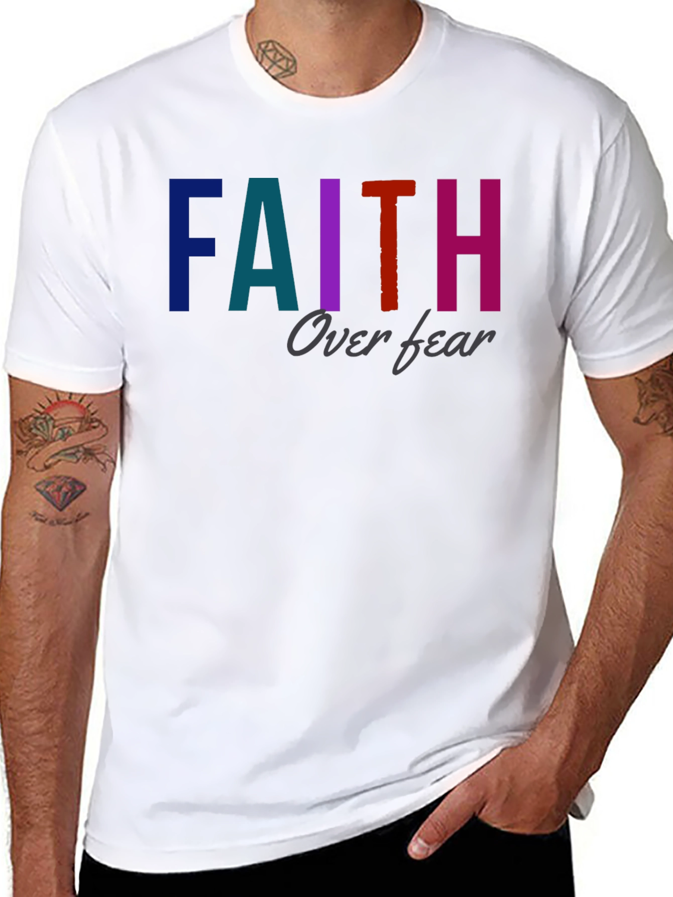 Faith Over Fear Graphic T-Shirt - Unisex Black Tee