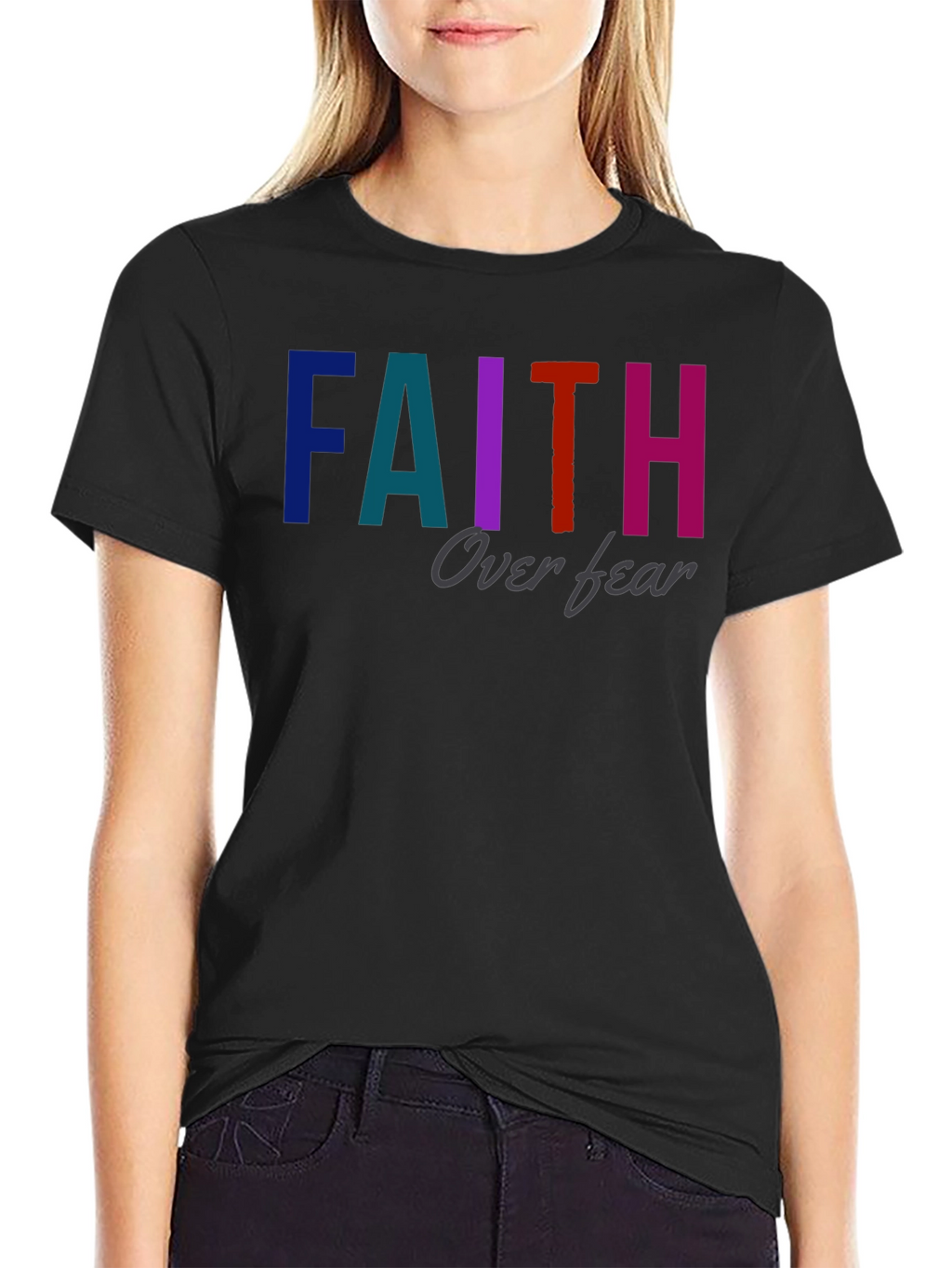 Faith Over Fear Graphic T-Shirt - Unisex Black Tee