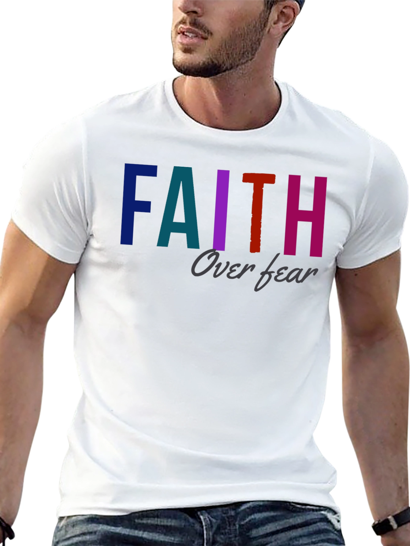 Faith Over Fear Graphic T-Shirt - Unisex Black Tee