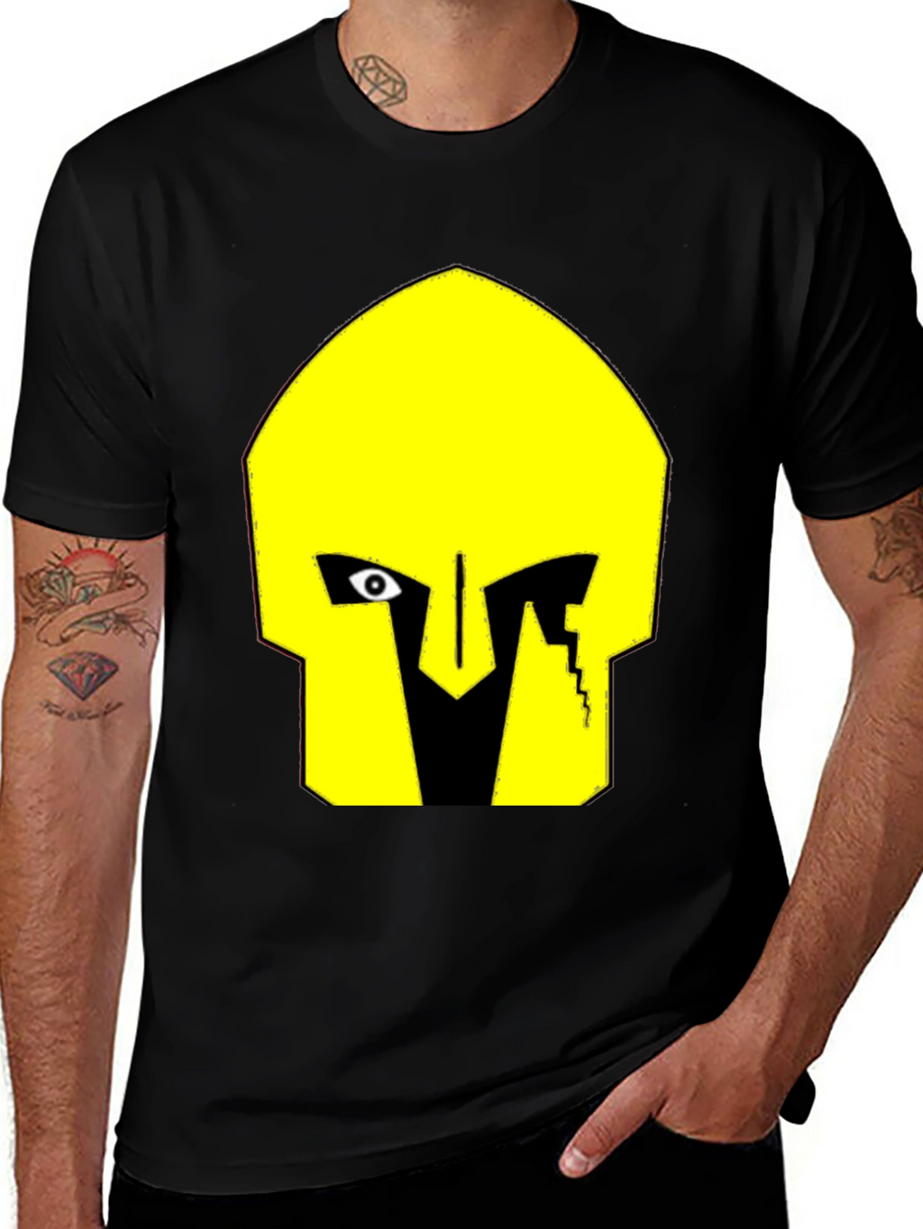 Abstract Graphic T-Shirt - Black