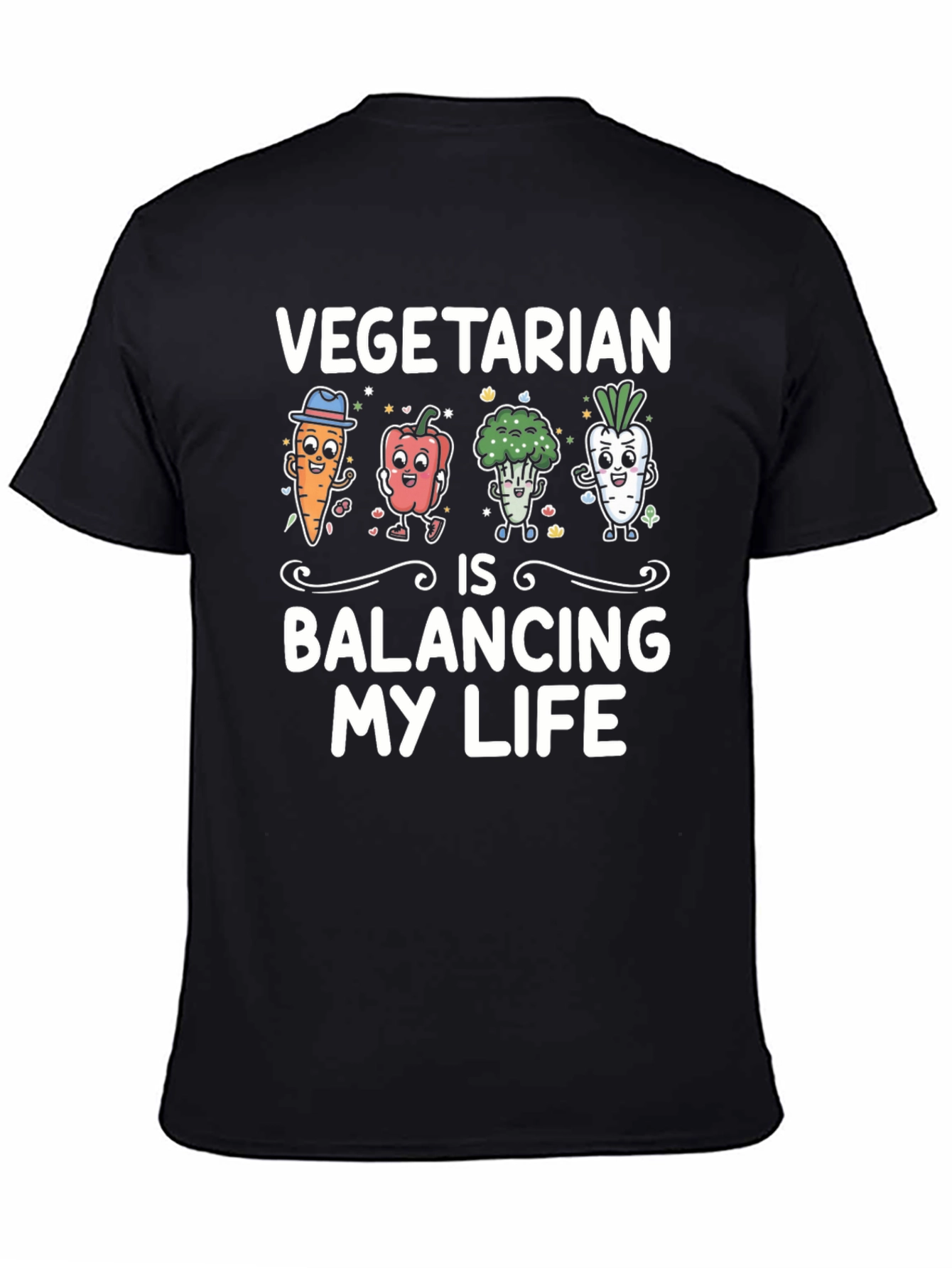 Vegetarian Balancing Life Graphic T-Shirt