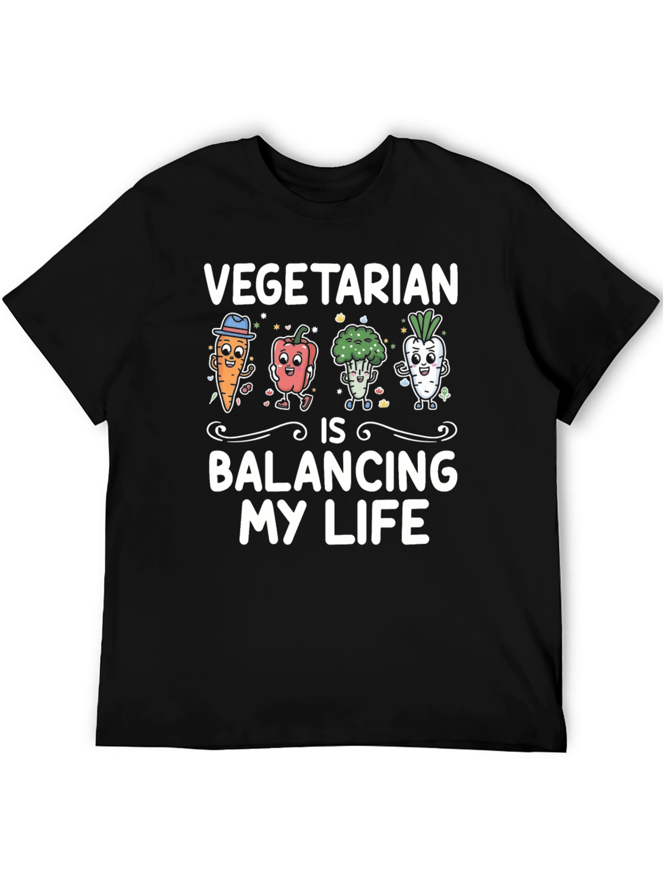 Vegetarian Balancing Life Graphic T-Shirt