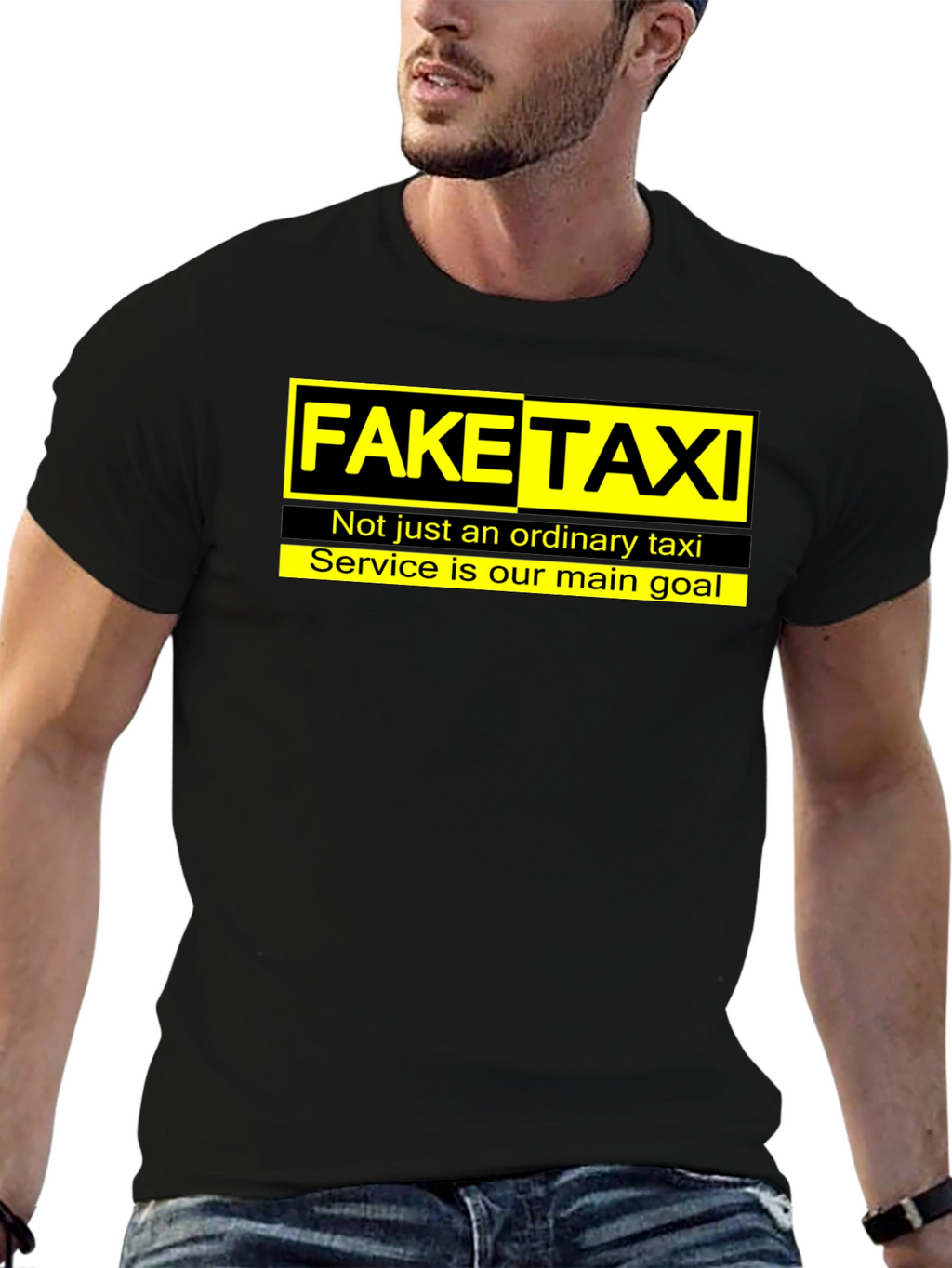 Fake Taxi Graphic Tee -  Funny Slogan T-Shirt