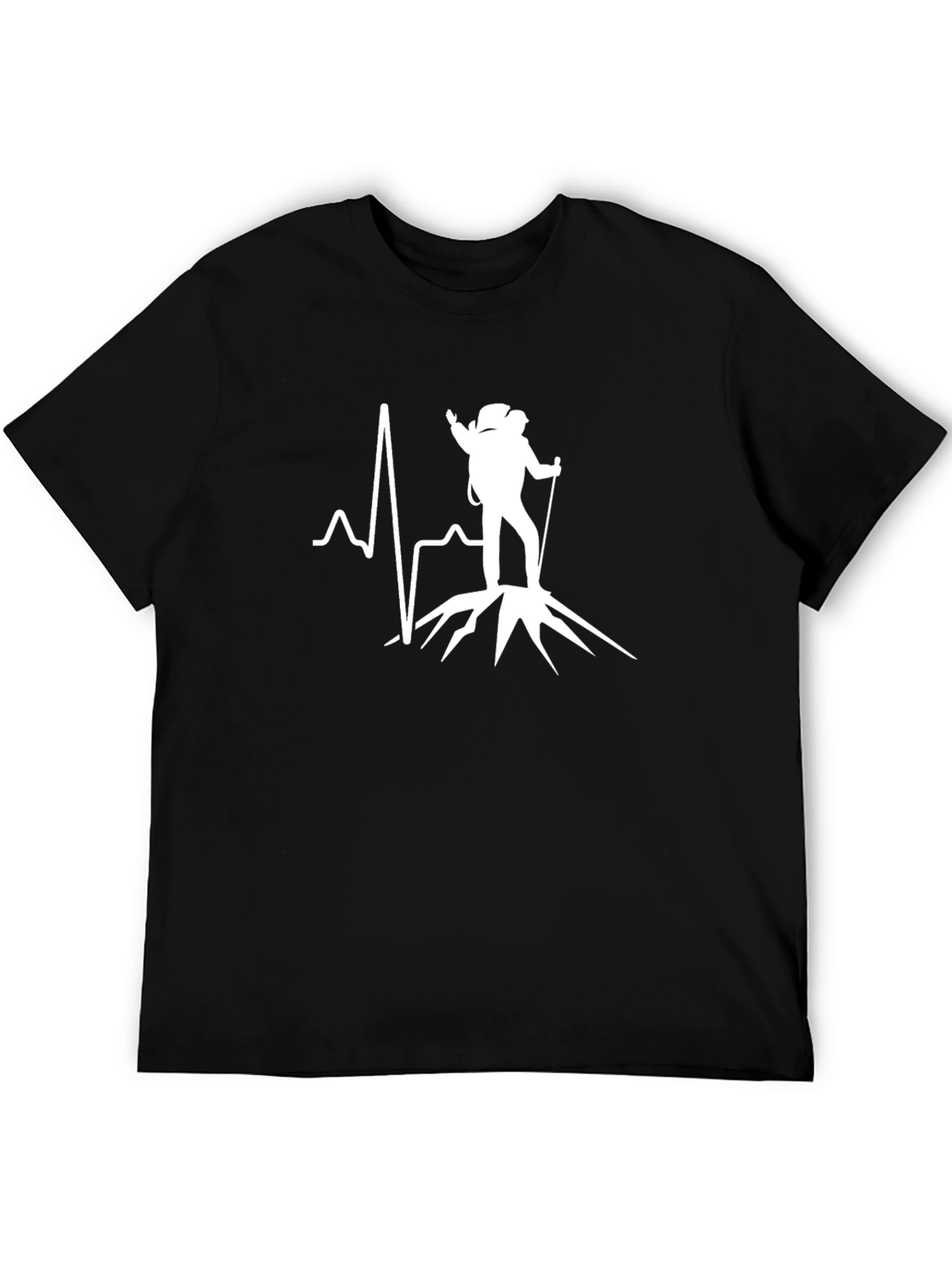 Mountain Hiker Heartbeat Graphic Tee - Adventure Awaits!