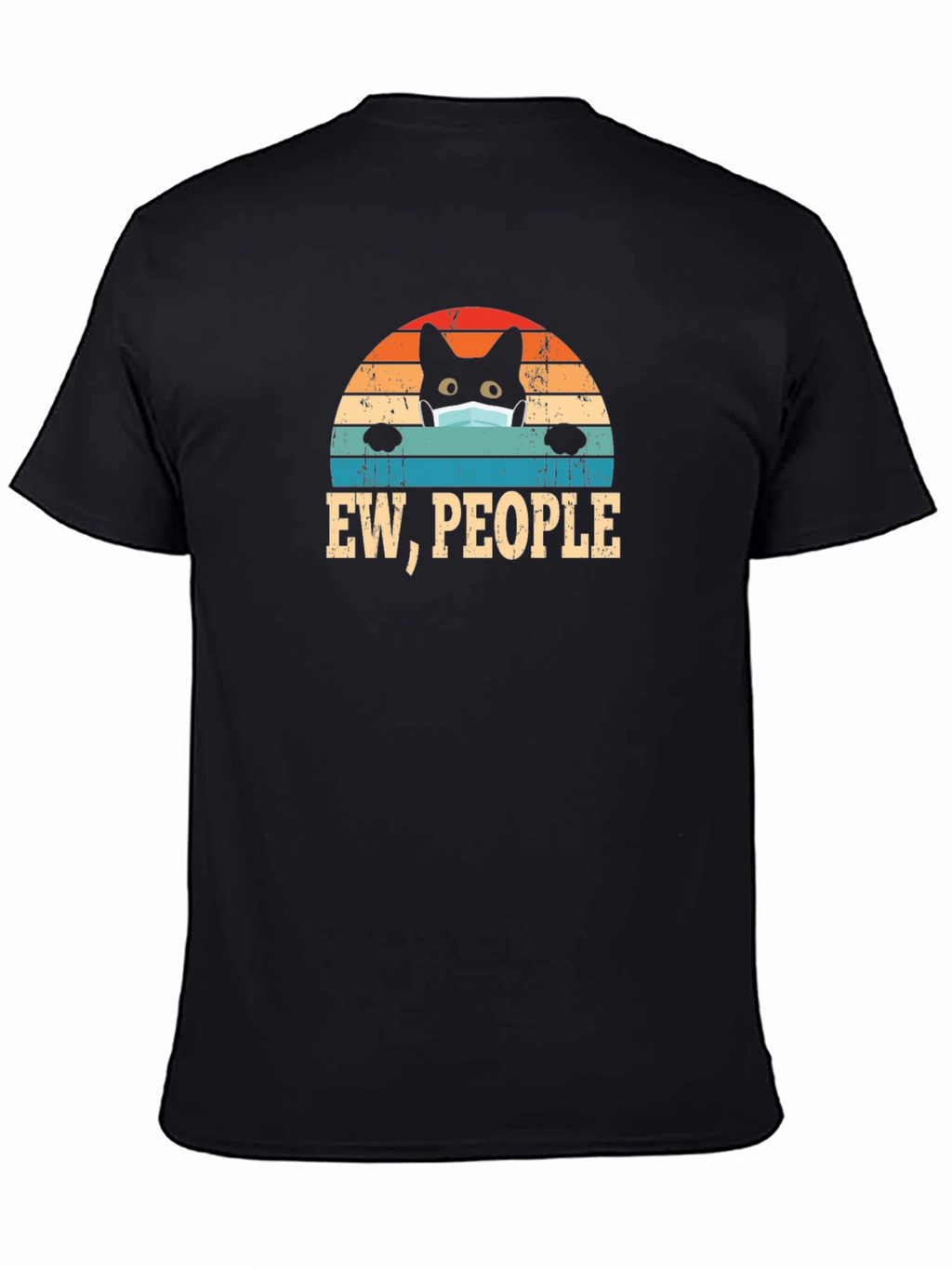 Ew People Black Cat Mask T-Shirt