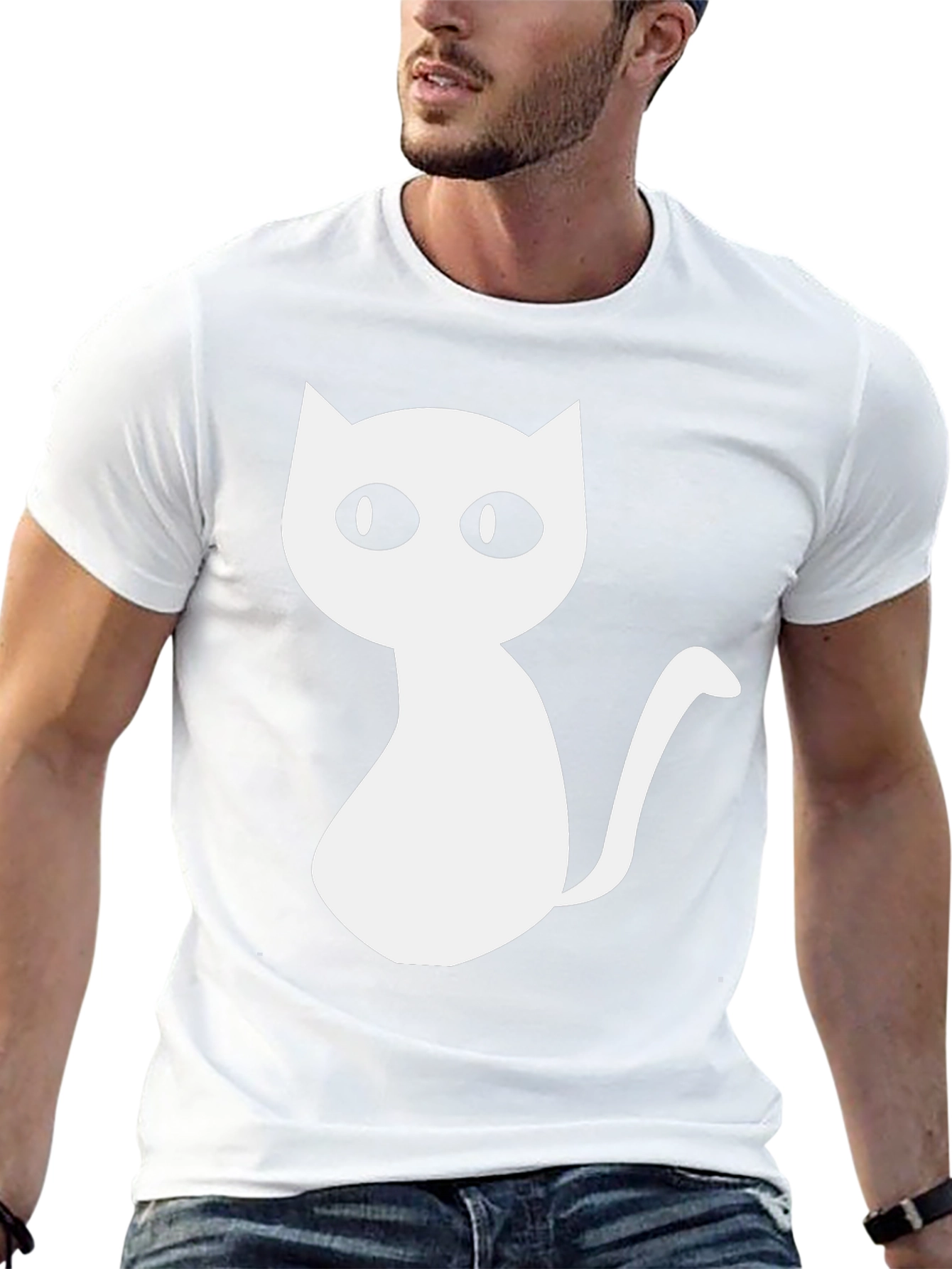 Cute Cat Graphic Tee - Unisex Black T-Shirt