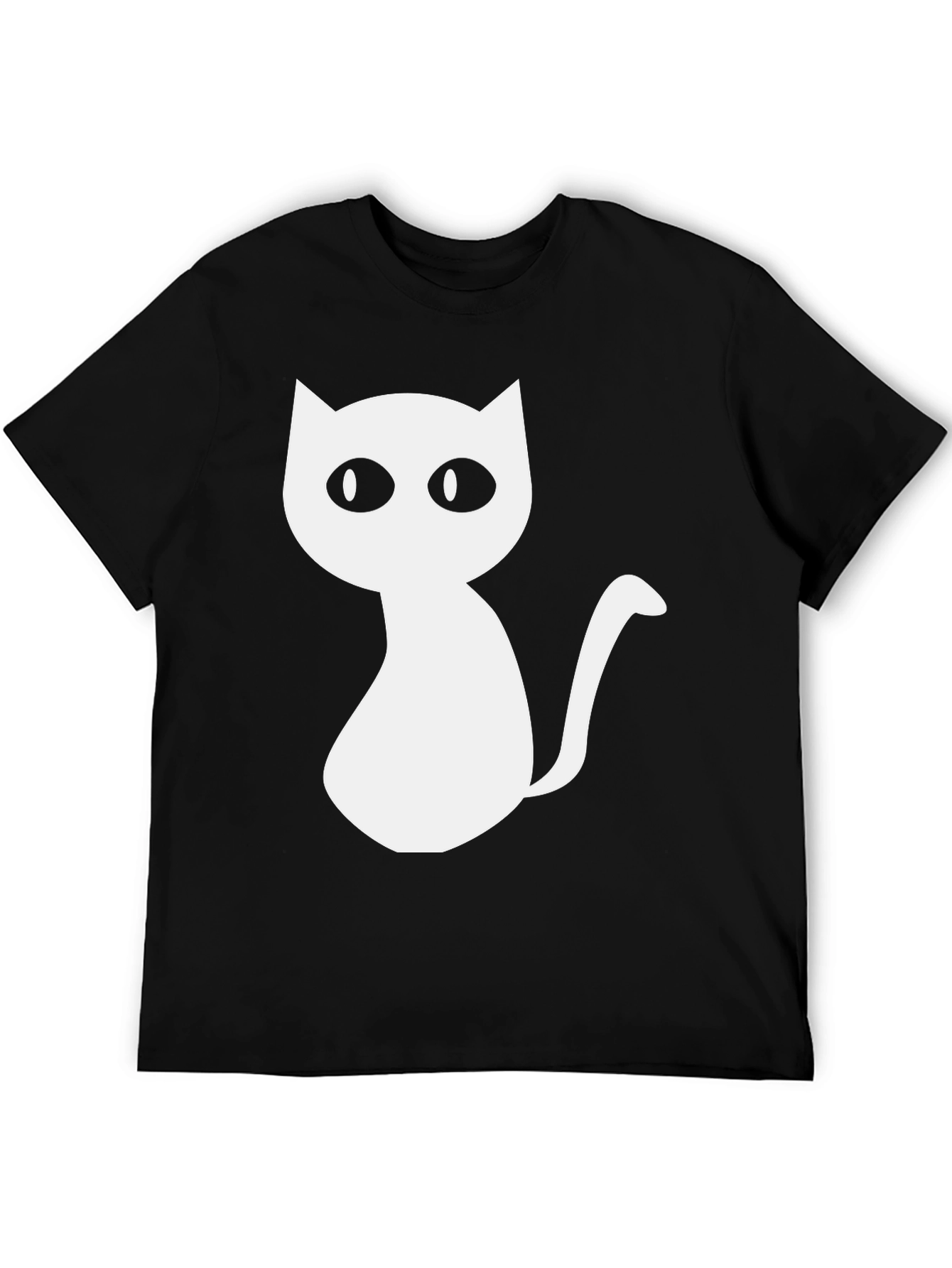 Cute Cat Graphic Tee - Unisex Black T-Shirt