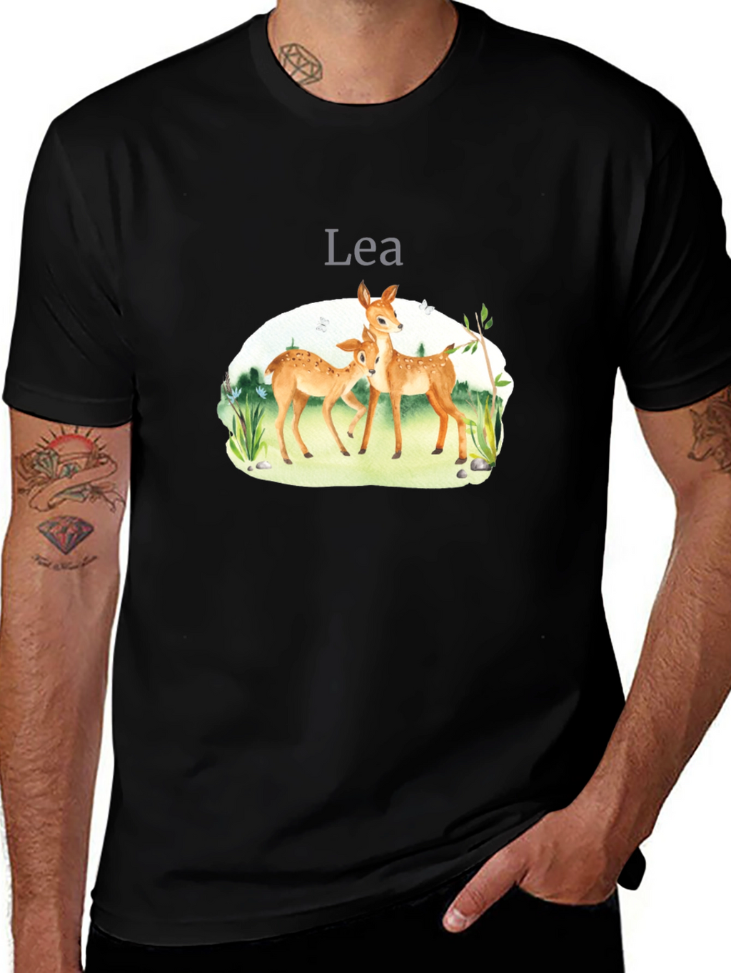 Deer Family Graphic Tee - Lea