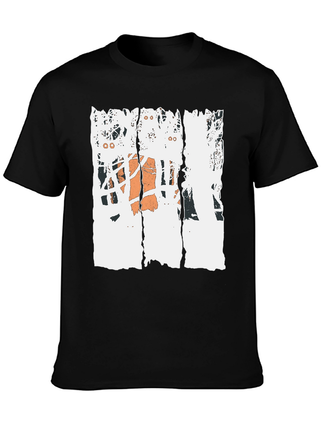 Distressed Basketball Graphic Tee - Black Cotton T-Shirt