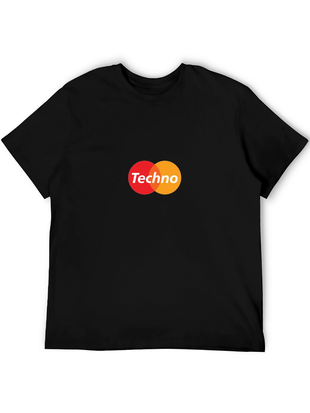 Techno Music Graphic Tee - Black Crew Neck