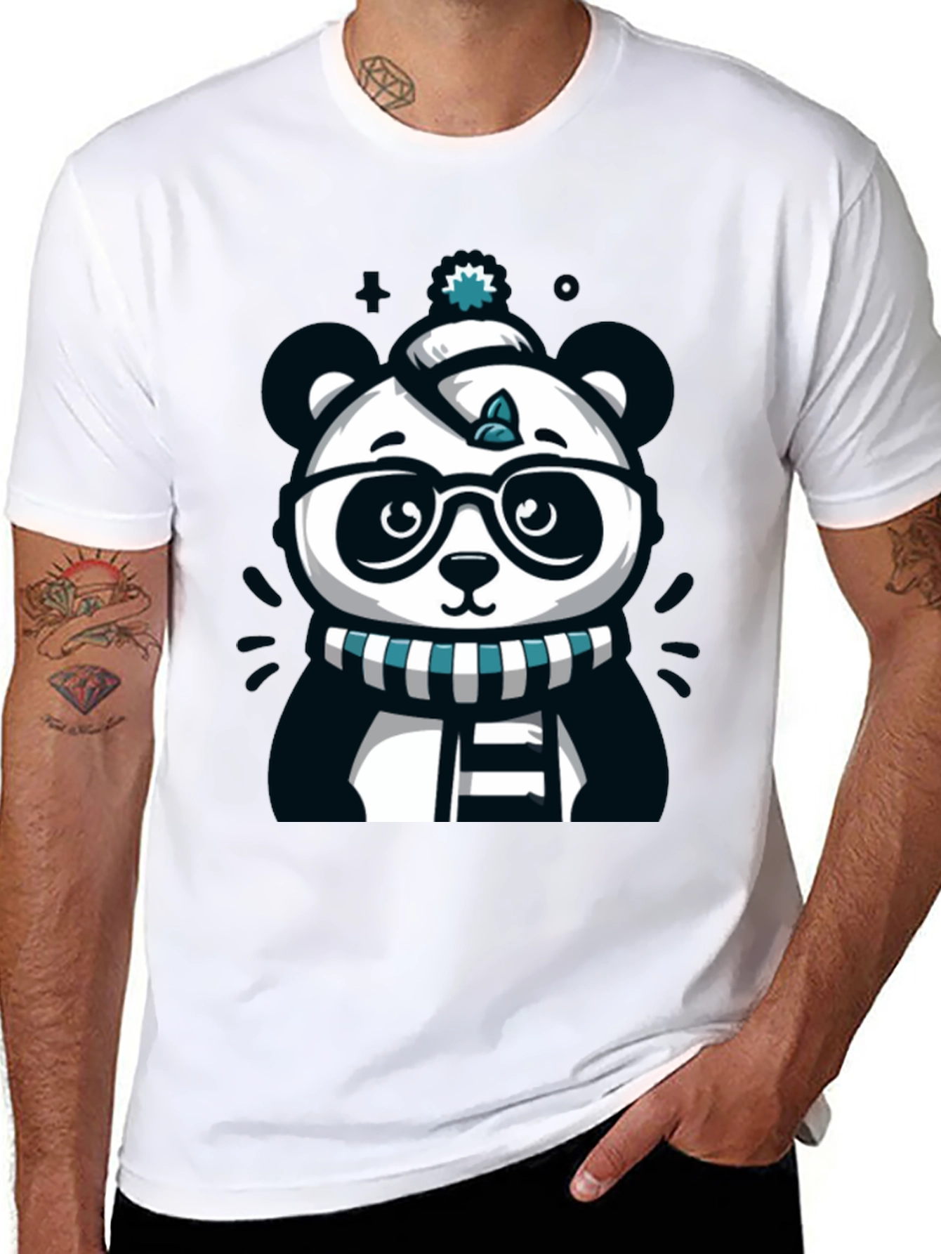 Cute Cartoon Panda Bear Graphic T-Shirt