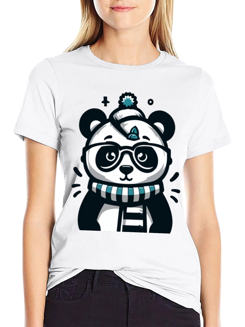 Cute Cartoon Panda Bear Graphic T-Shirt