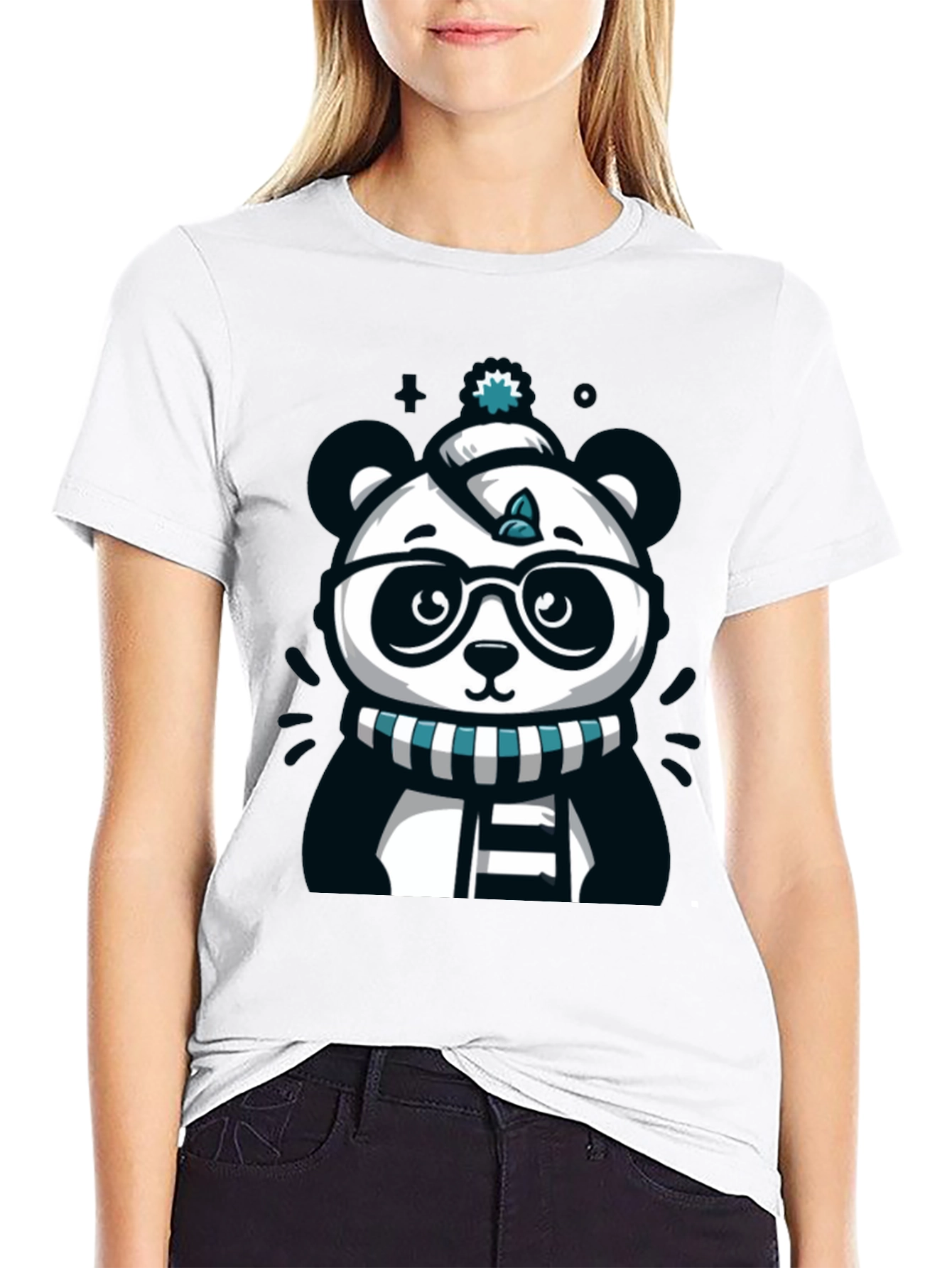 Cute Cartoon Panda Bear Graphic T-Shirt