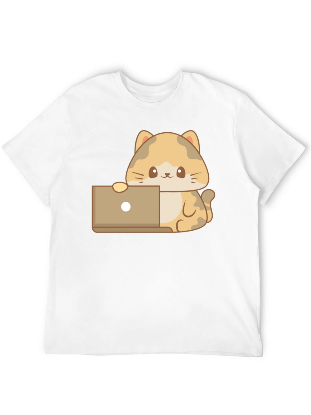Cute Cat Laptop T-Shirt - Black