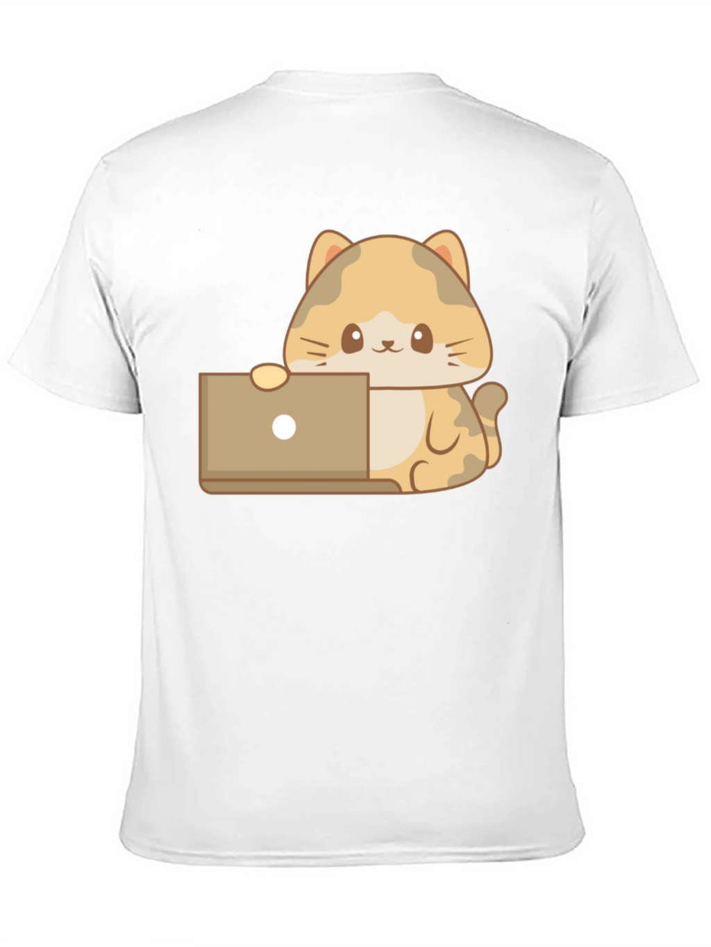 Cute Cat Laptop T-Shirt - Black