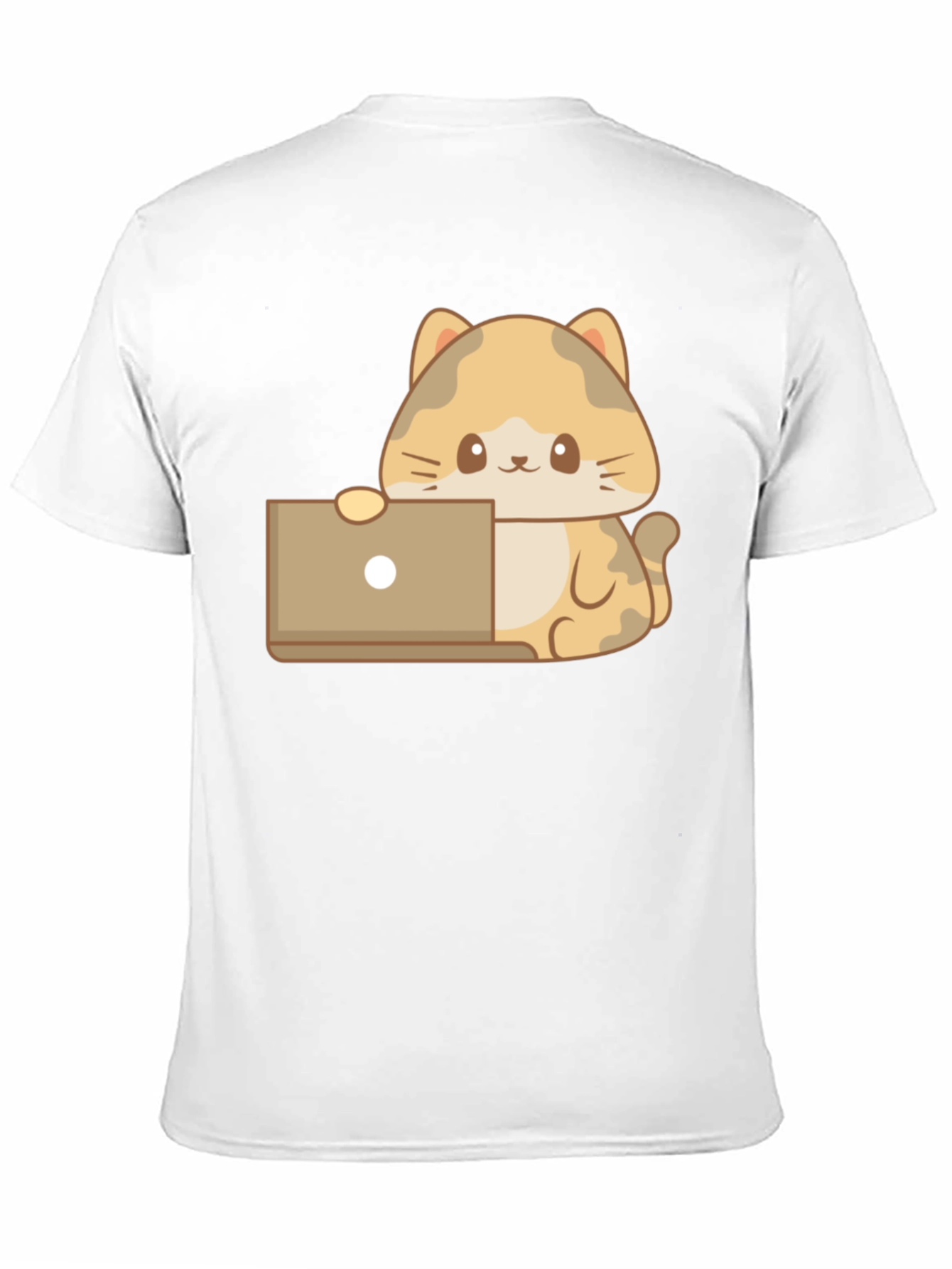 Cute Cat Laptop T-Shirt - Black