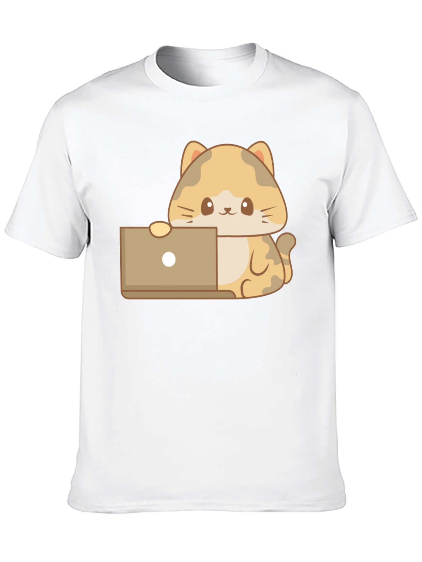 Cute Cat Laptop T-Shirt - Black