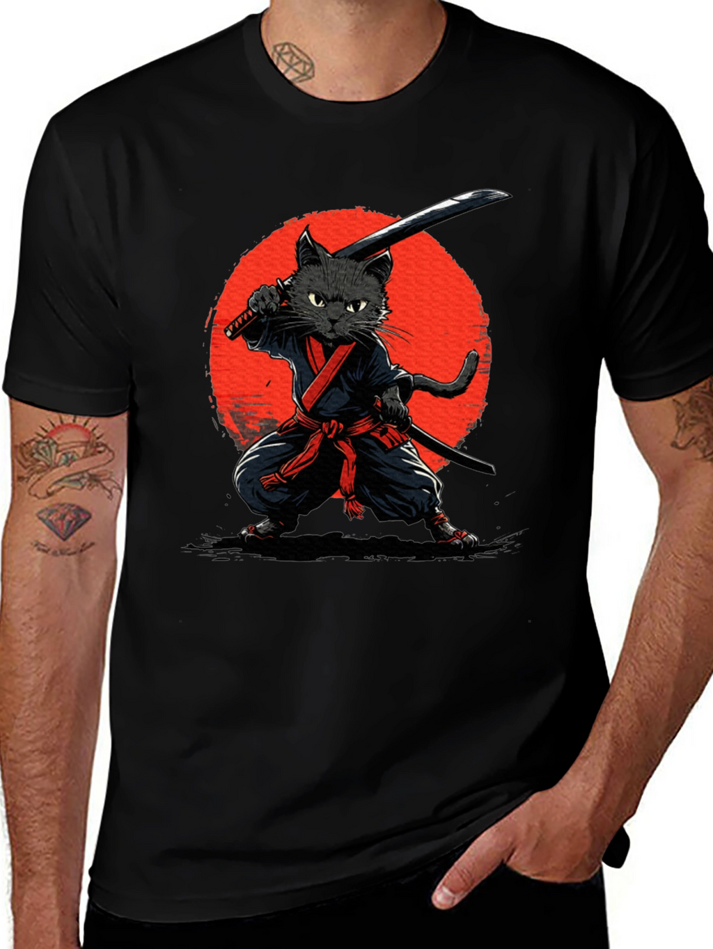 Ninja Cat Graphic T-Shirt