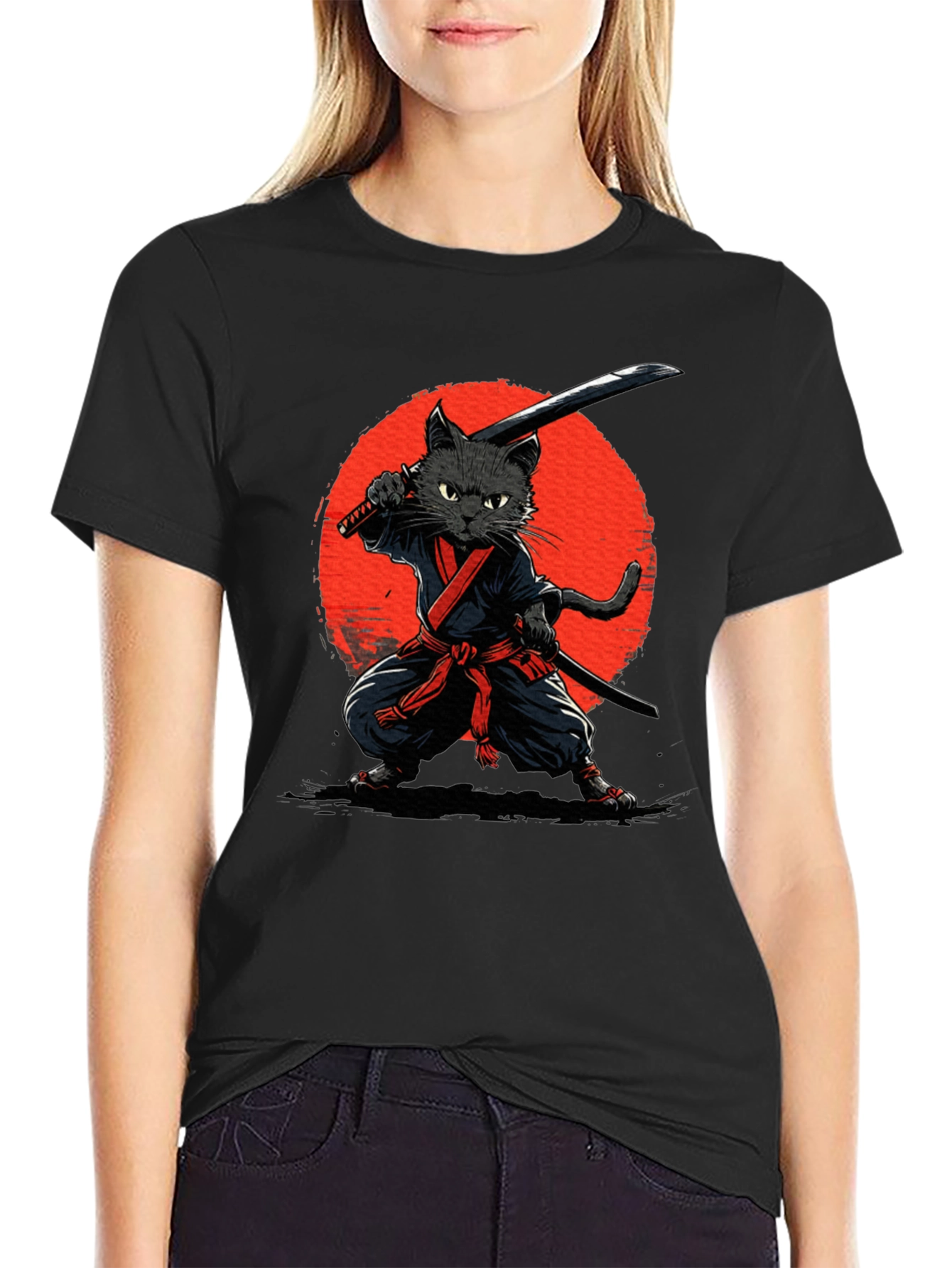 Ninja Cat Graphic T-Shirt