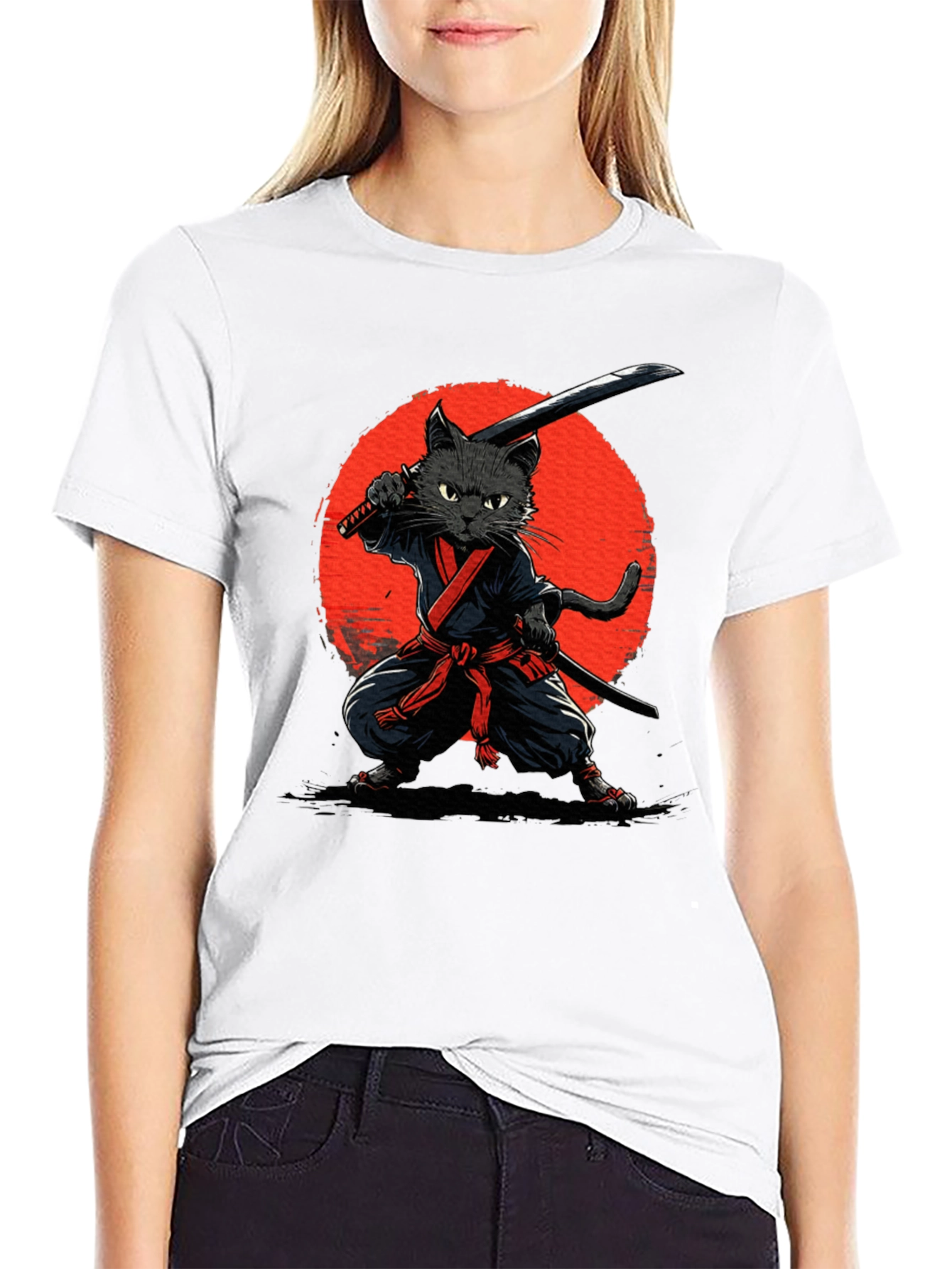 Ninja Cat Graphic T-Shirt