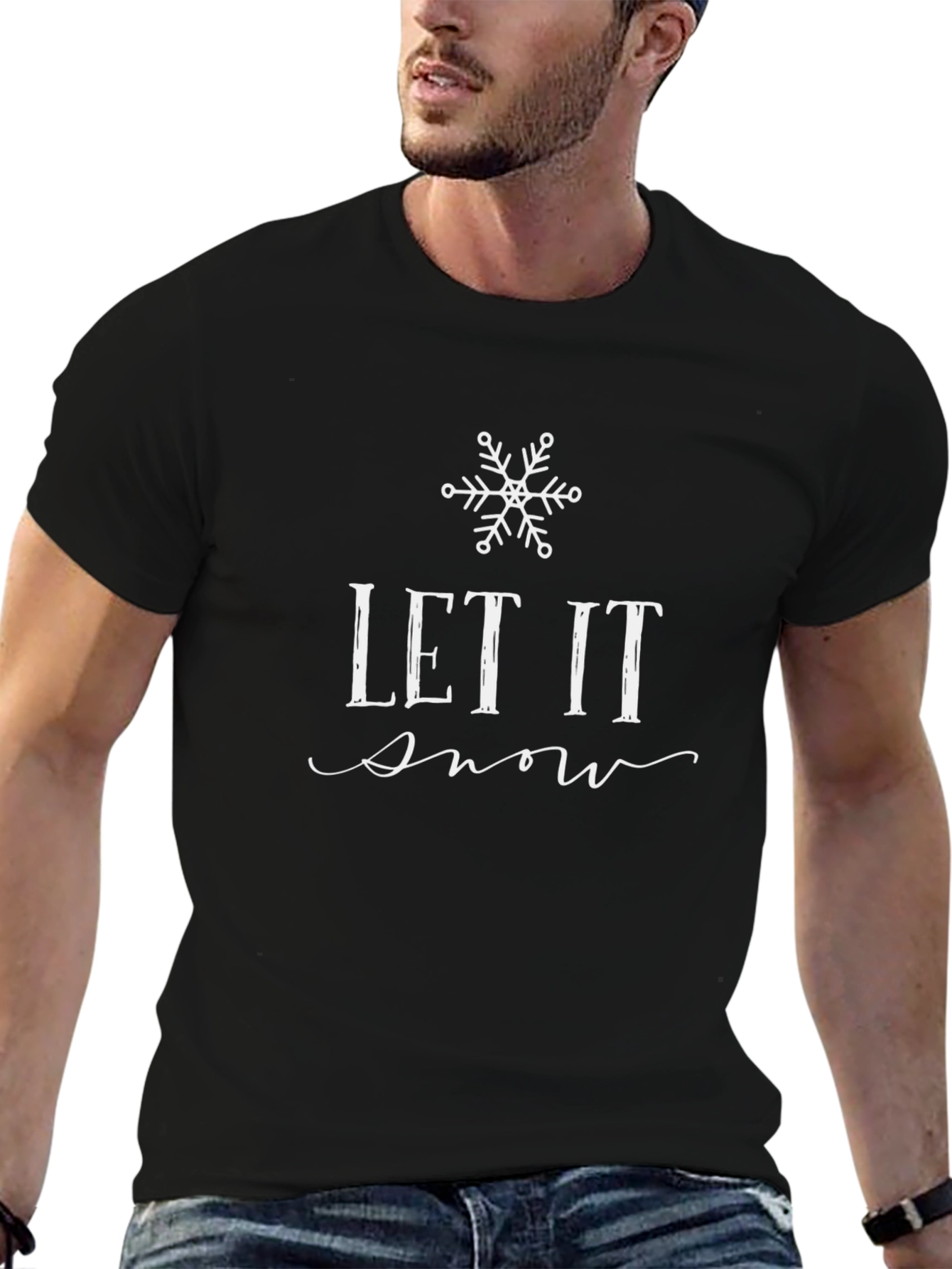 Let It Snow Holiday T-Shirt - Black