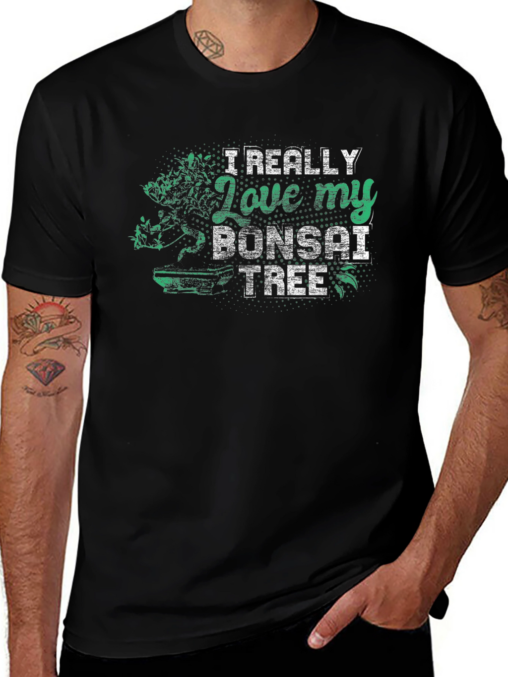 Bonsai Tree Lover Black T-Shirt