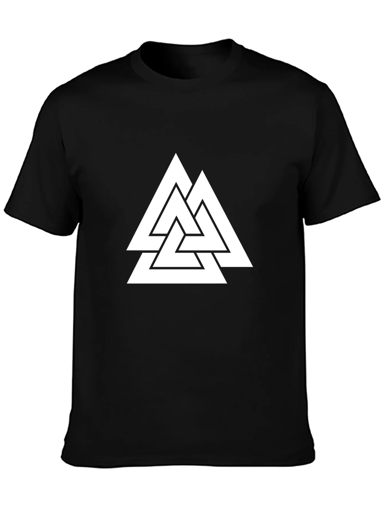 Black T-Shirt with Valknut Symbol