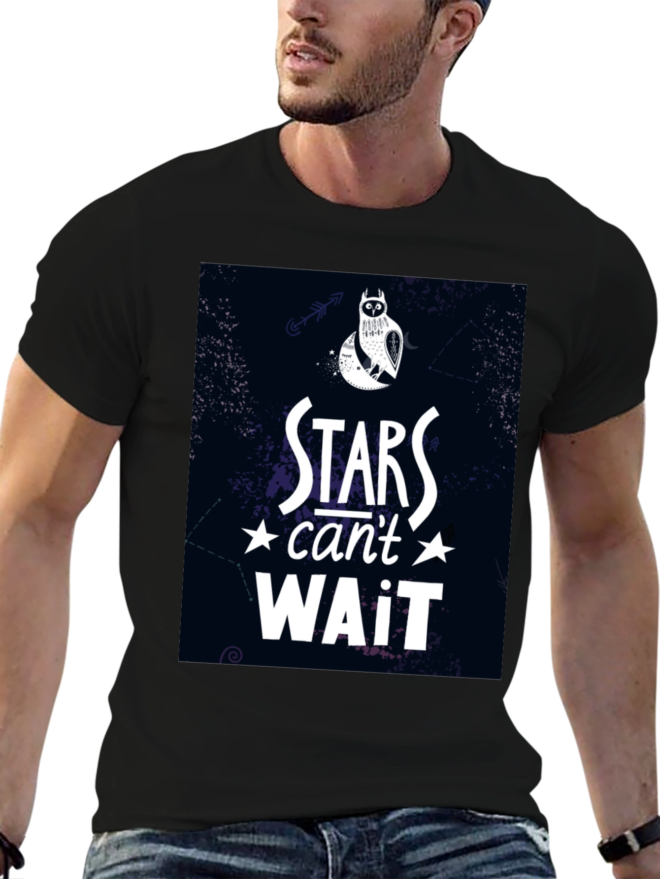 Stars Cant Wait Owl Graphic T-Shirt