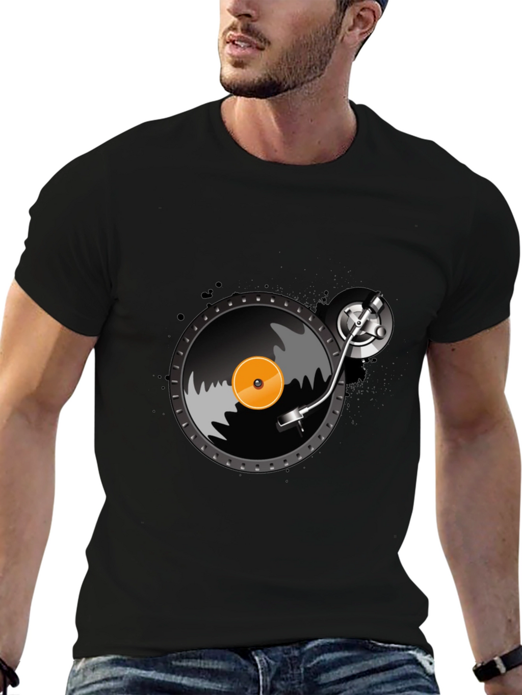 Vinyl Record Player Graphic T-Shirt