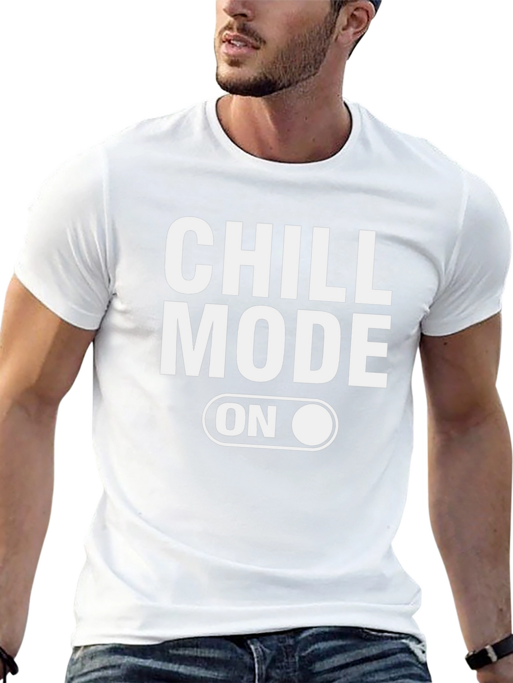 Chill Mode On Graphic Tee - Black Casual T-Shirt