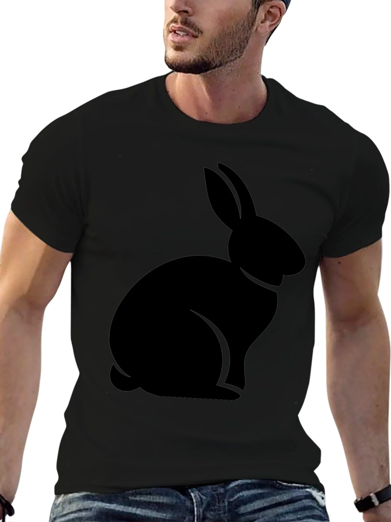 Black Rabbit Graphic Tee - Casual Comfort