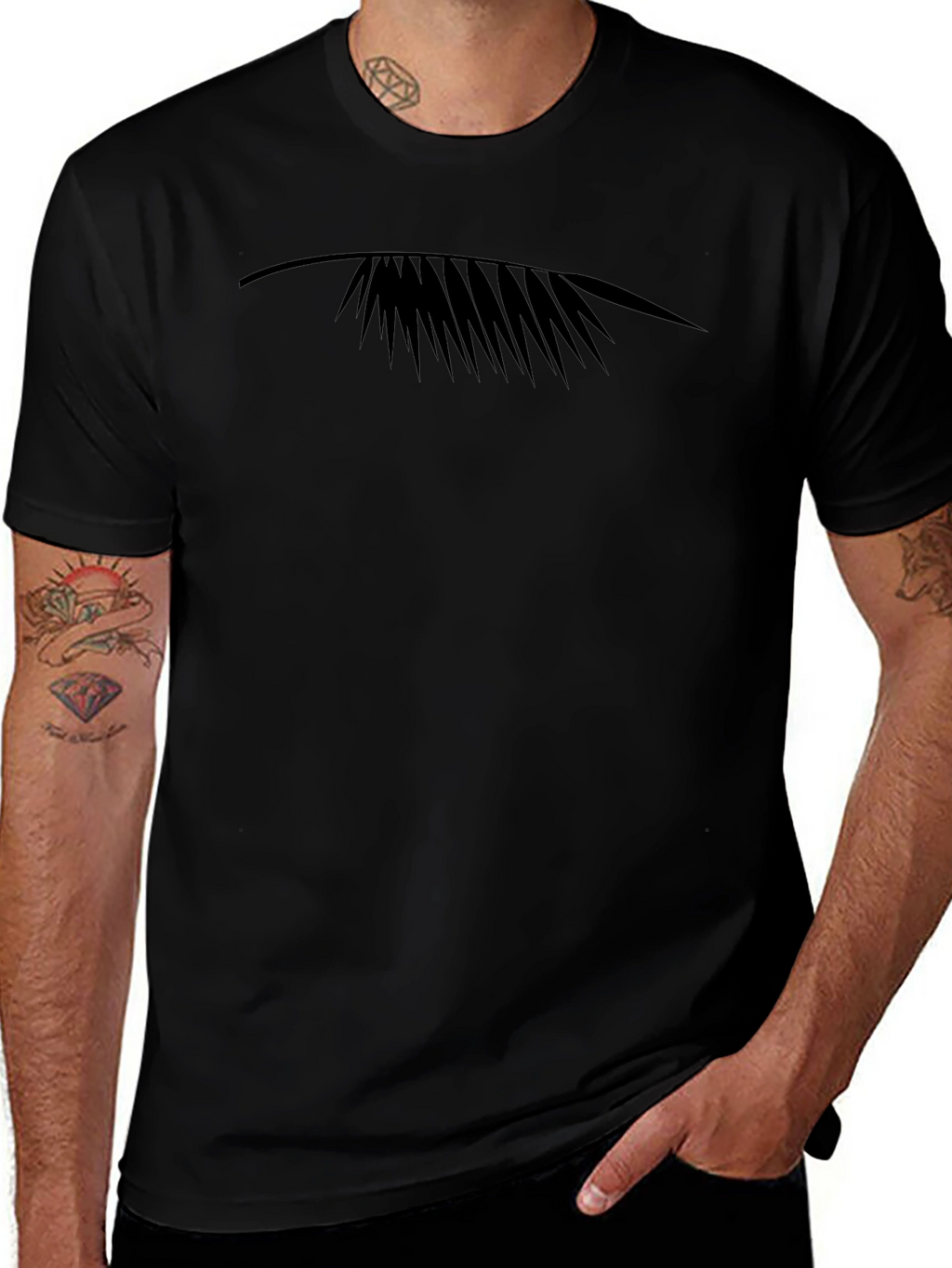 Mens Black Tropical Palm Graphic Tee
