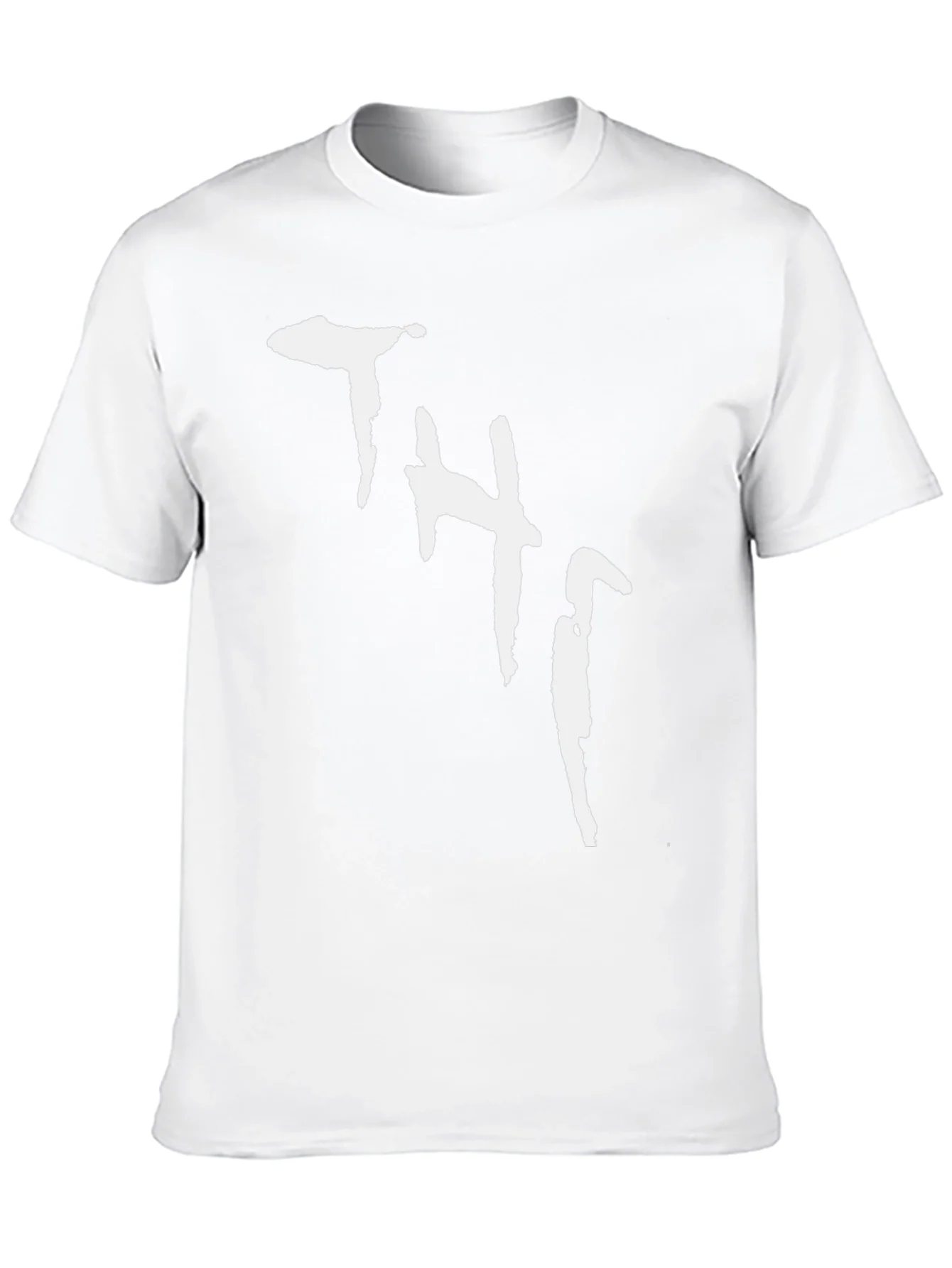 Black Tee with White Abstract THJ Print