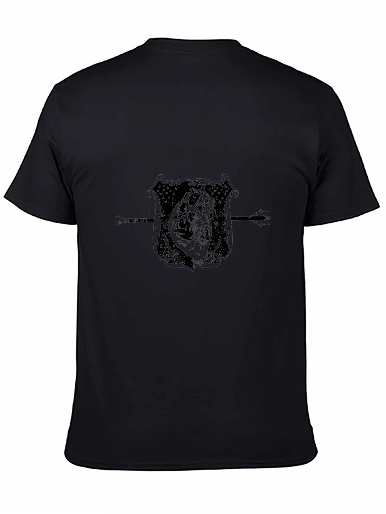 Graphic Heart Crest Black Tee