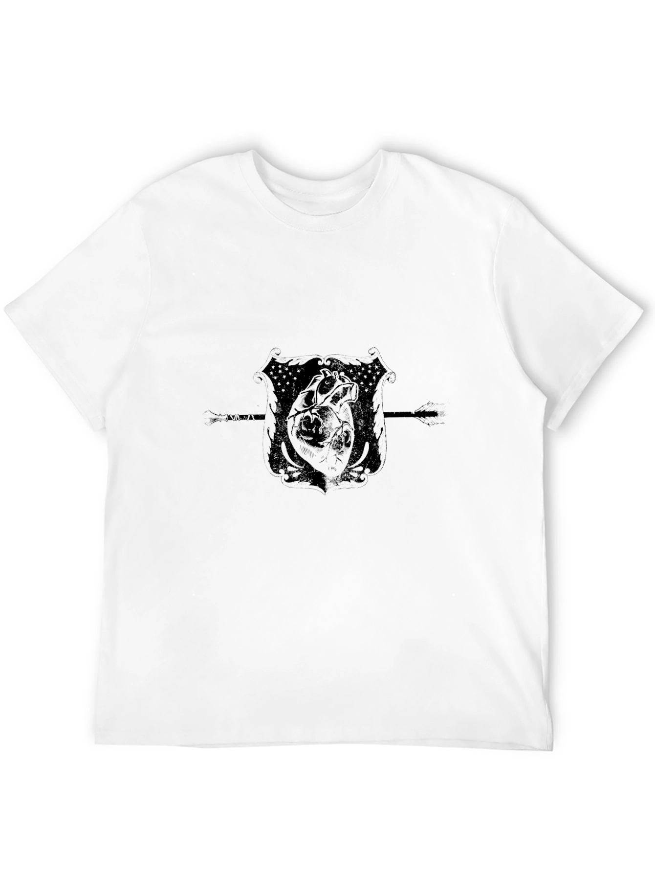 Graphic Heart Crest Black Tee