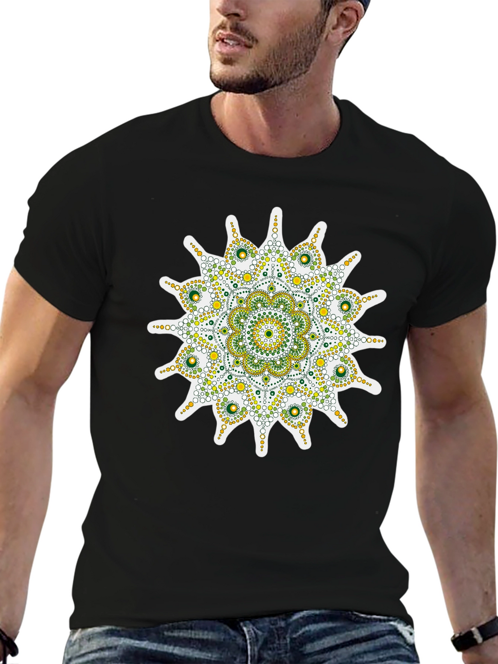 Mandala Graphic Print Black T-Shirt
