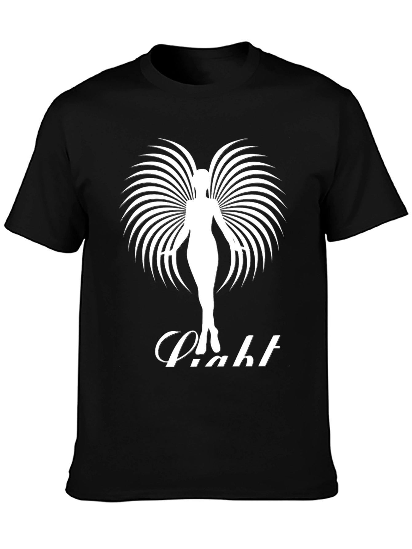 Elegant Angel Wing Graphic Tee - Black Cotton Shirt