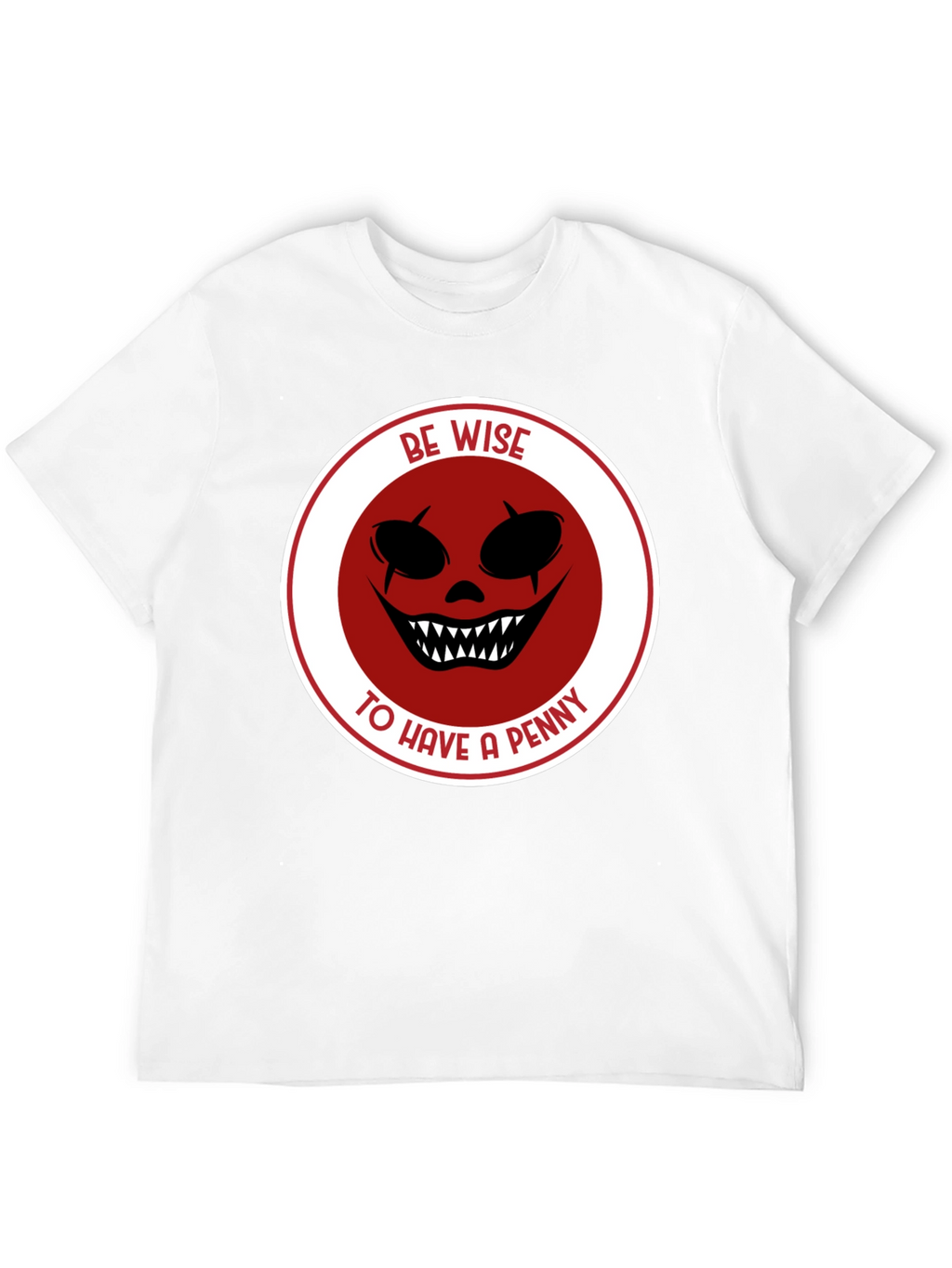 Be Wise Scary Clown Graphic Black T-Shirt