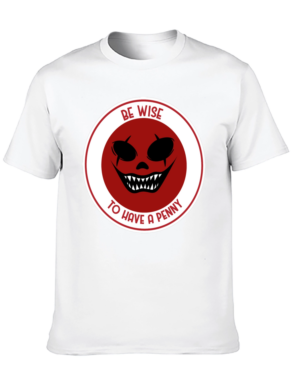 Be Wise Scary Clown Graphic Black T-Shirt