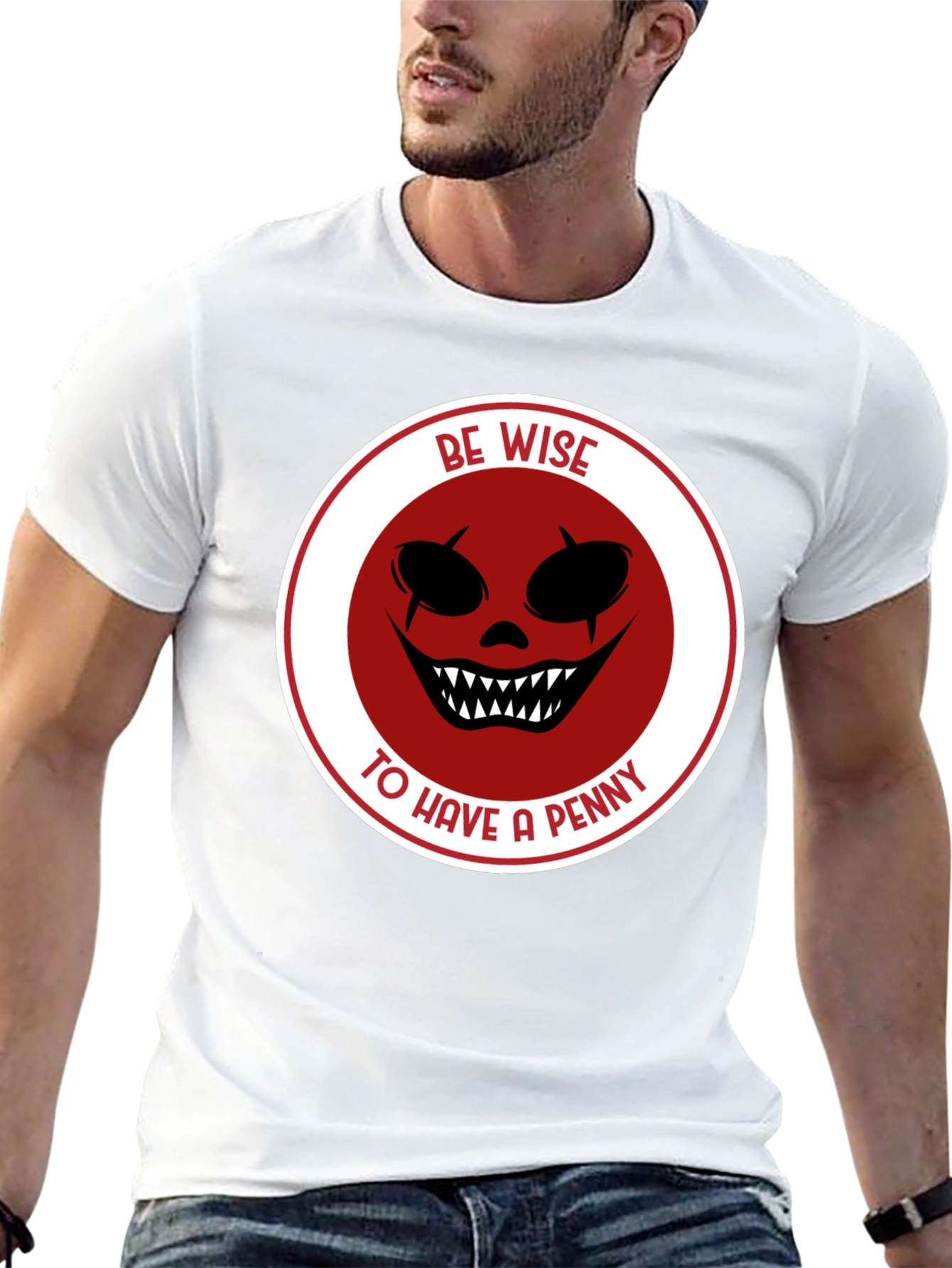 Be Wise Scary Clown Graphic Black T-Shirt