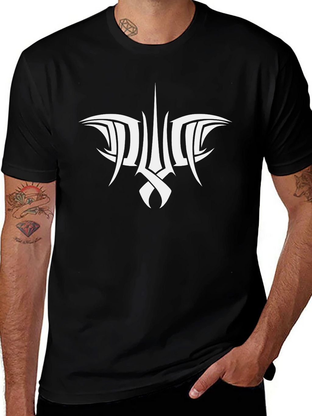 Tribal Design Black T-Shirt