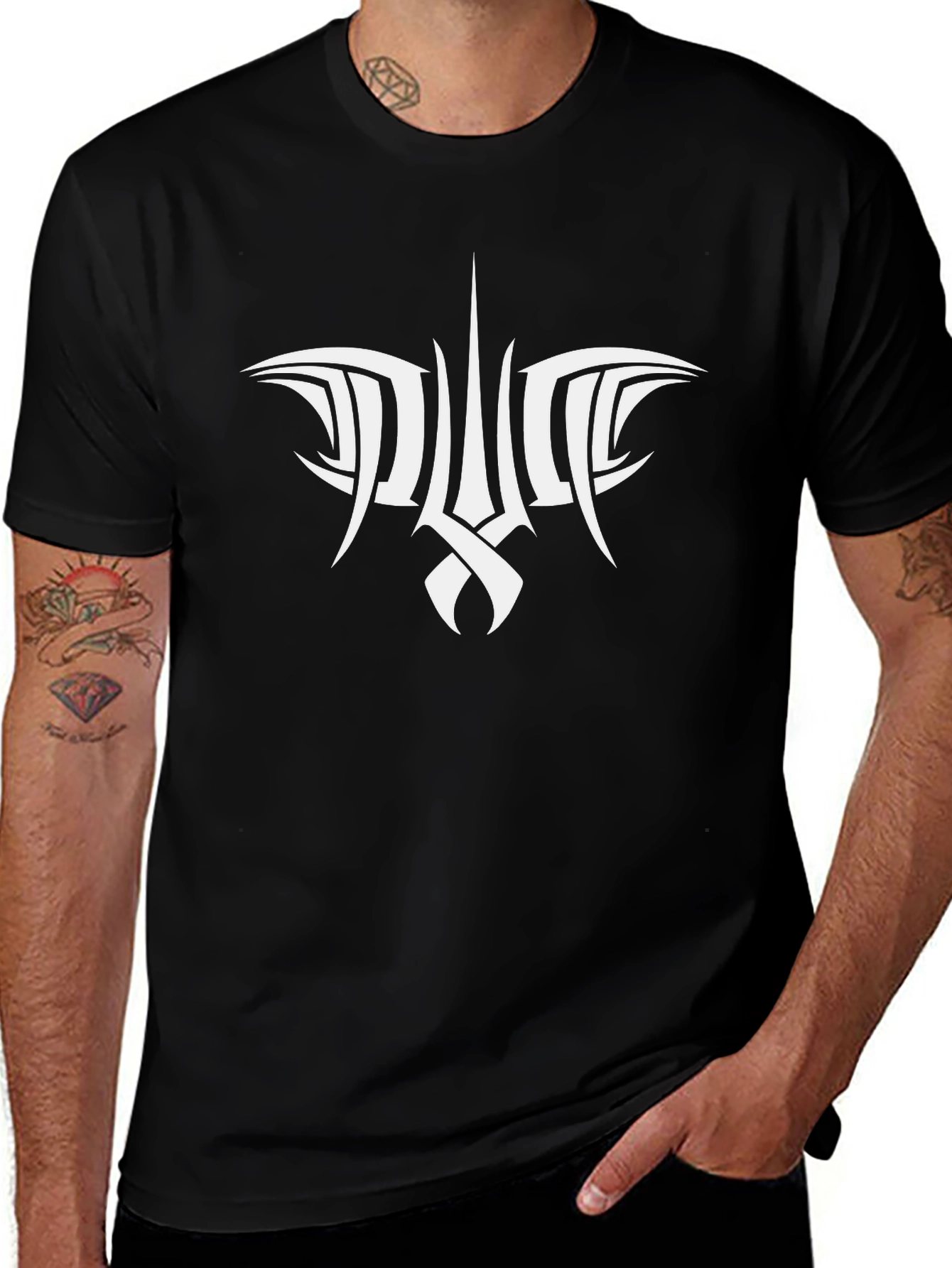 Tribal Design Black T-Shirt
