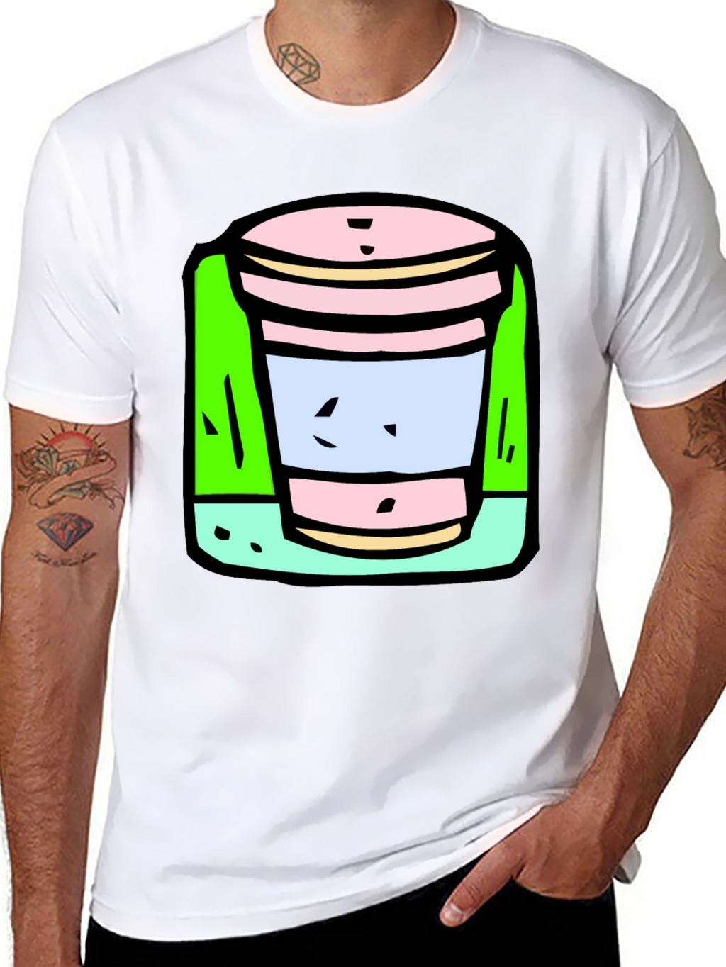 Cartoon Cup T-Shirt: Fun Unique Graphic Tee