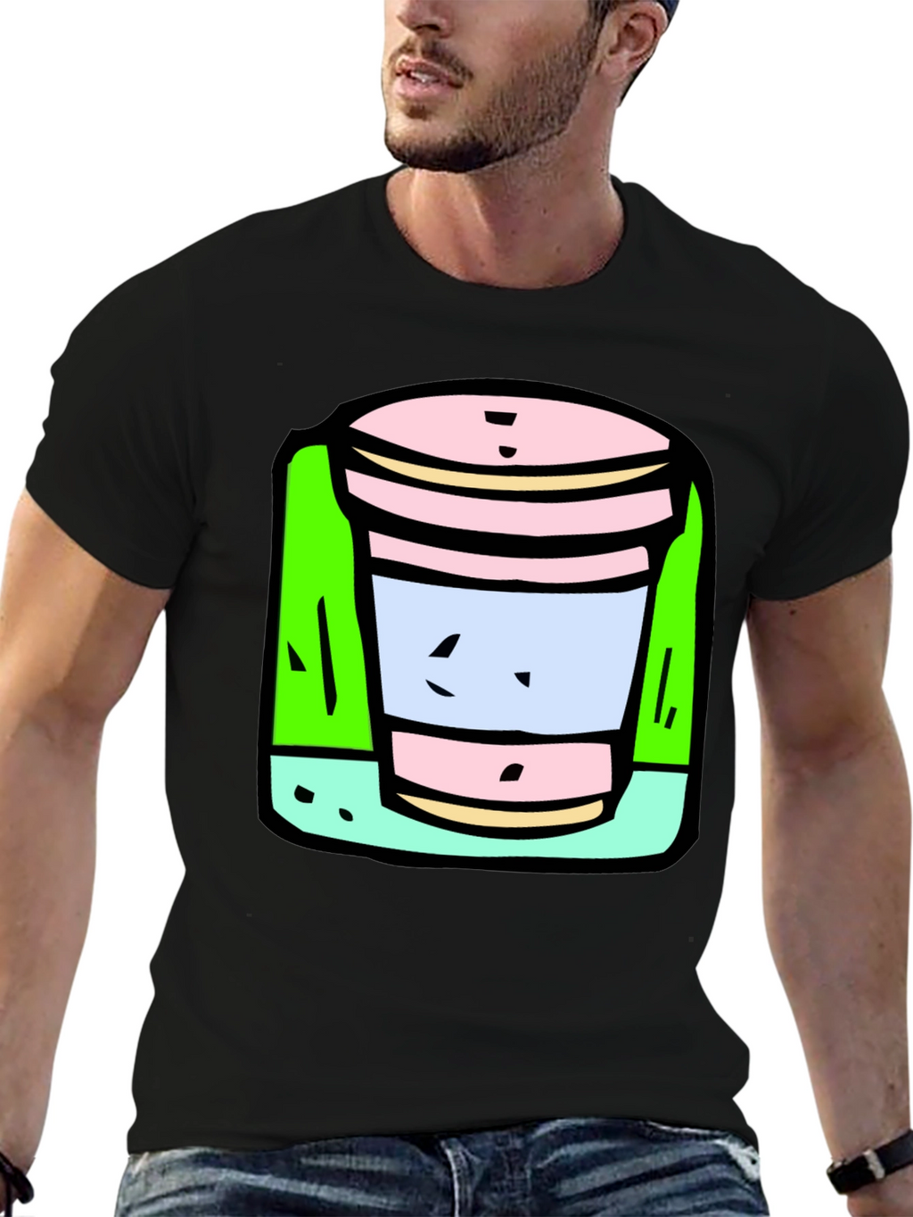Cartoon Cup T-Shirt: Fun Unique Graphic Tee