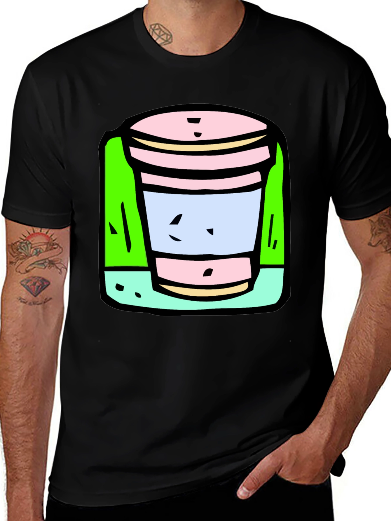 Cartoon Cup T-Shirt: Fun Unique Graphic Tee
