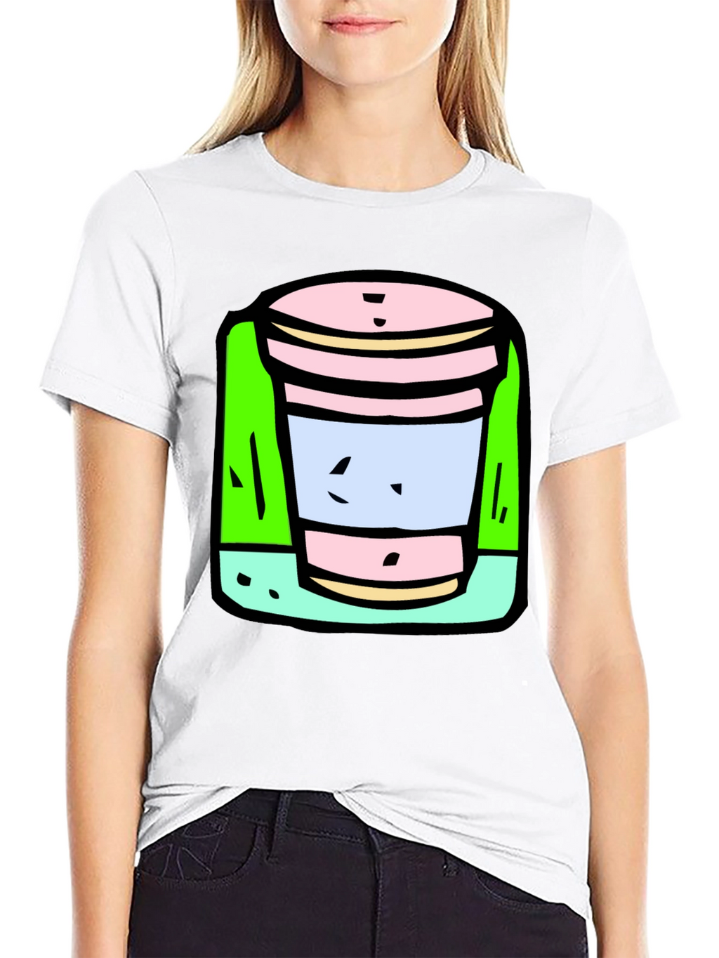 Cartoon Cup T-Shirt: Fun Unique Graphic Tee