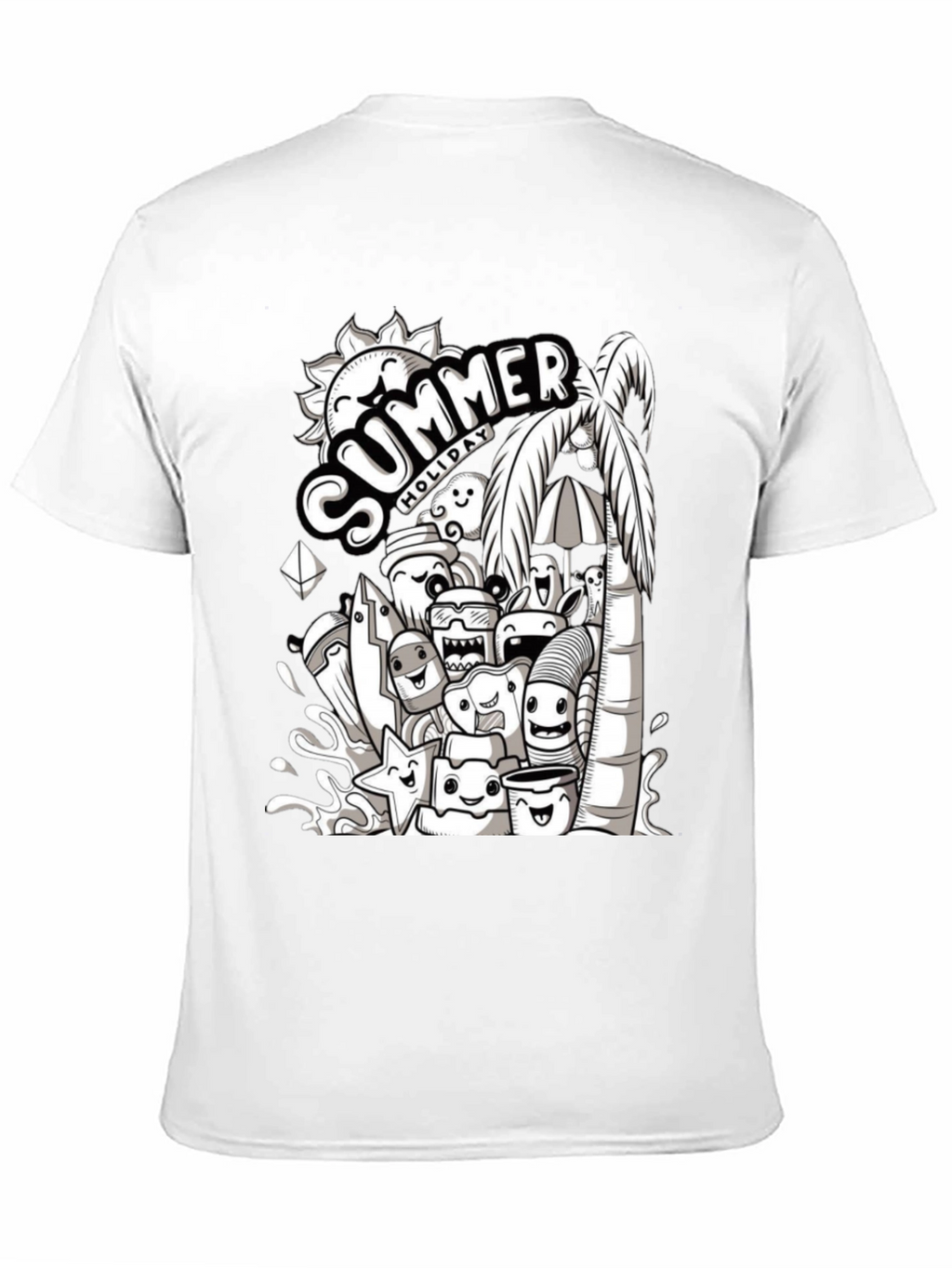 Summer Holiday Doodle Graphic T-Shirt