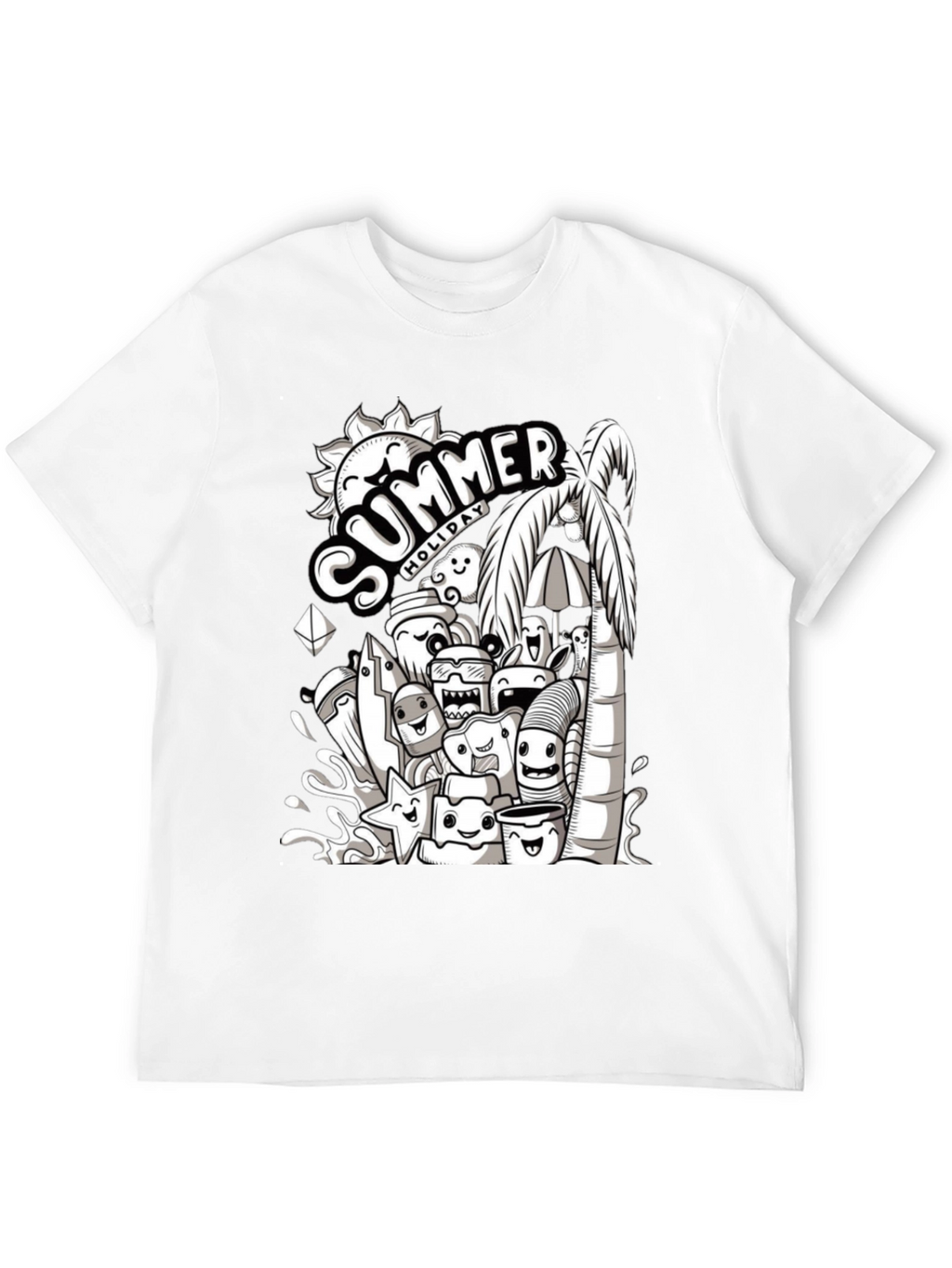 Summer Holiday Doodle Graphic T-Shirt